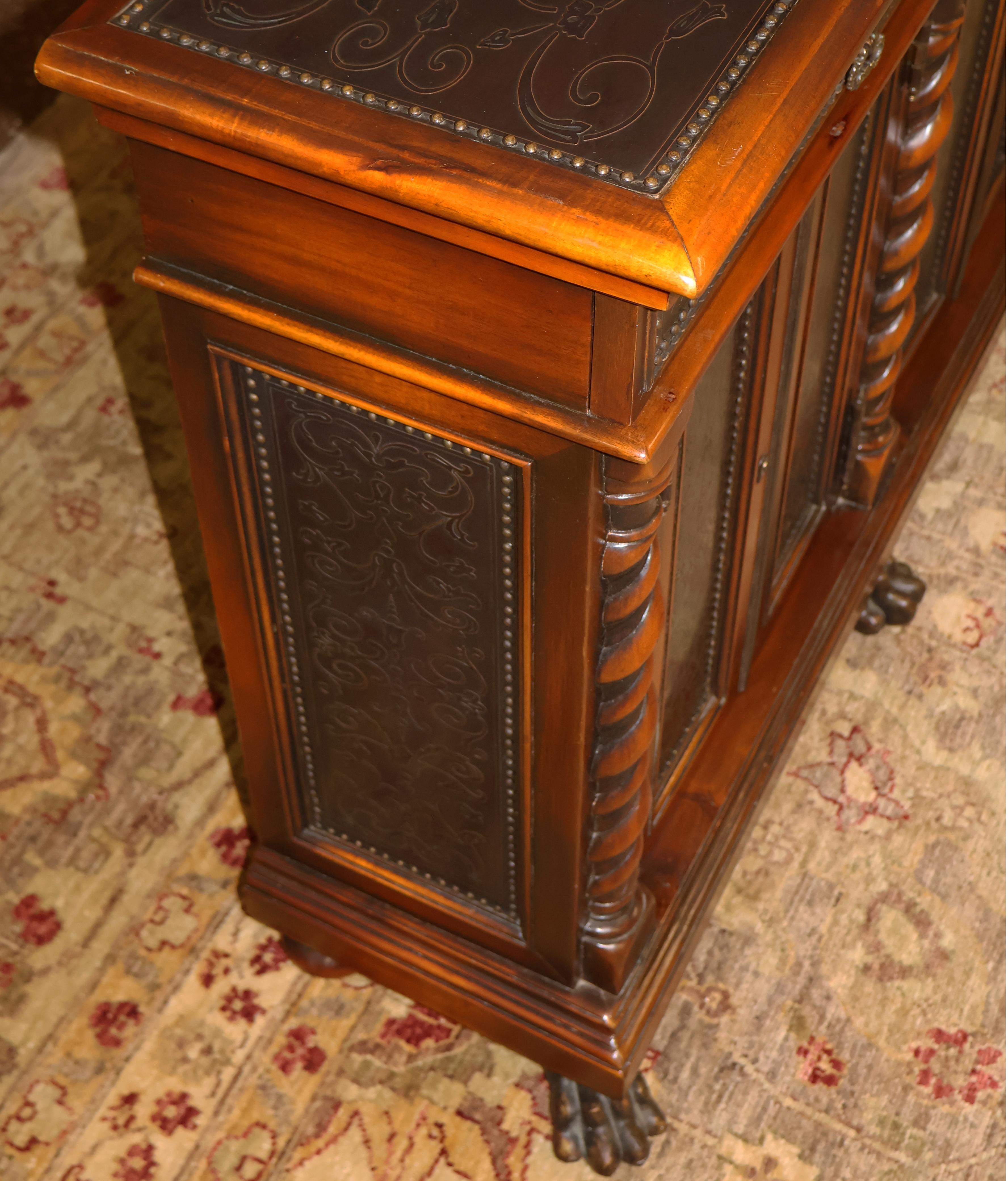 Contemporary Theodore Alexander Armoury Collection Metal & Mahogany Server Sideboard Console For Sale