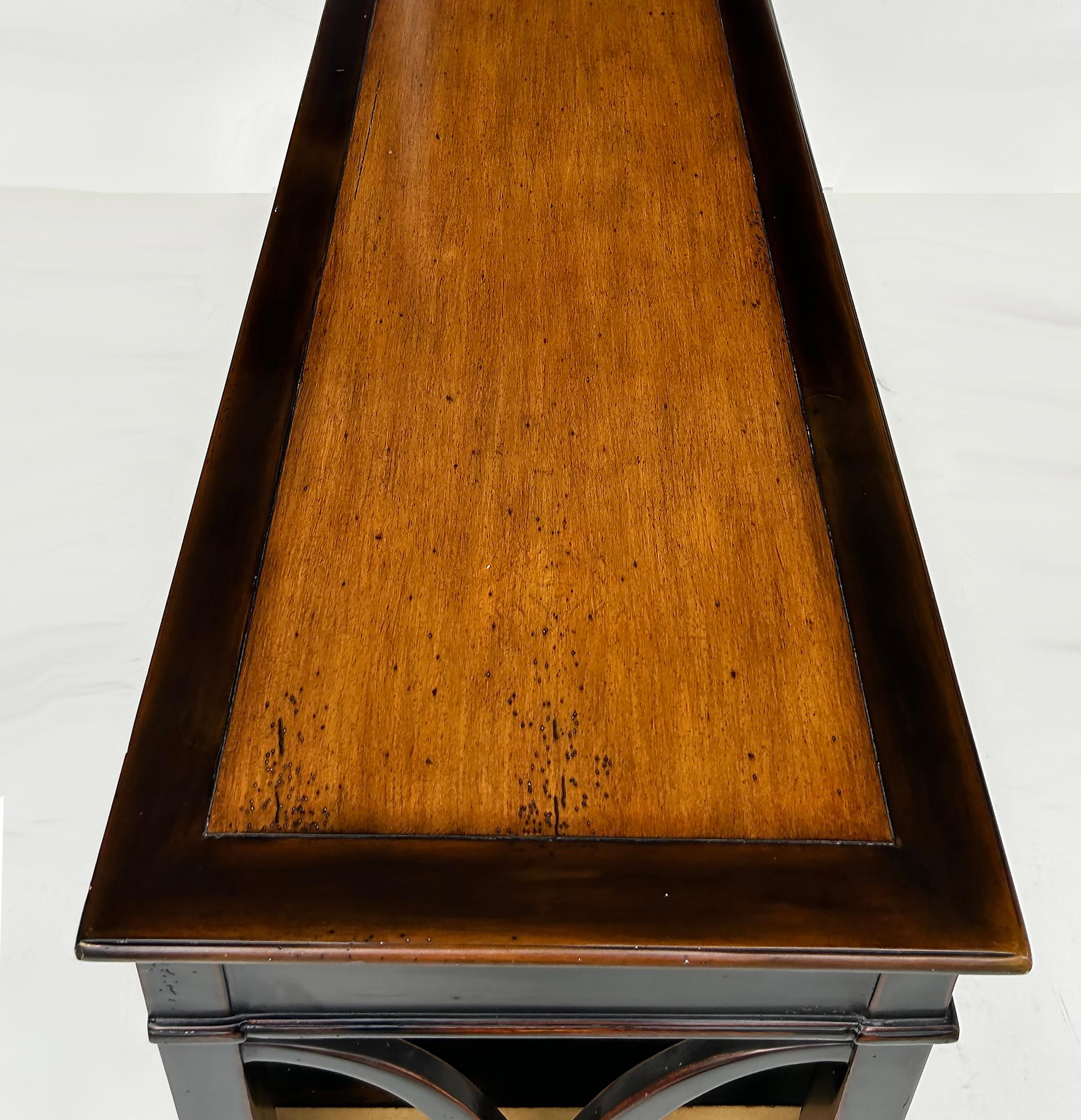 Theodore Alexander Atelier de Madeleine Console Table, Ebonized and Striped Wood 3