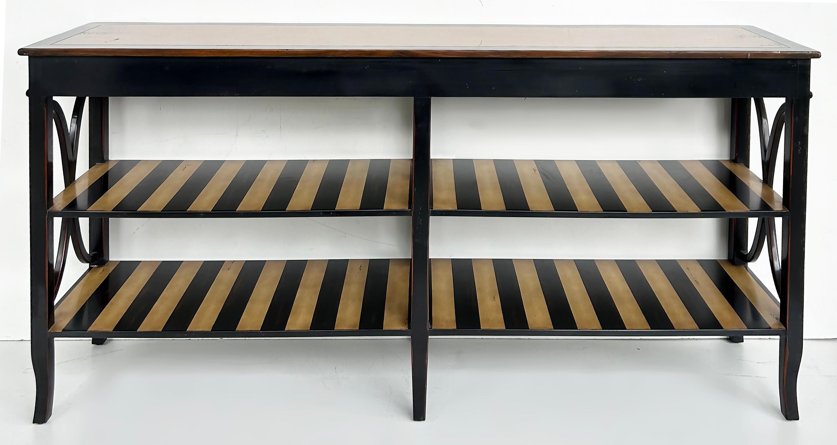 Theodore Alexander Atelier de Madeleine Console Table, Ebonized and Striped Wood 1