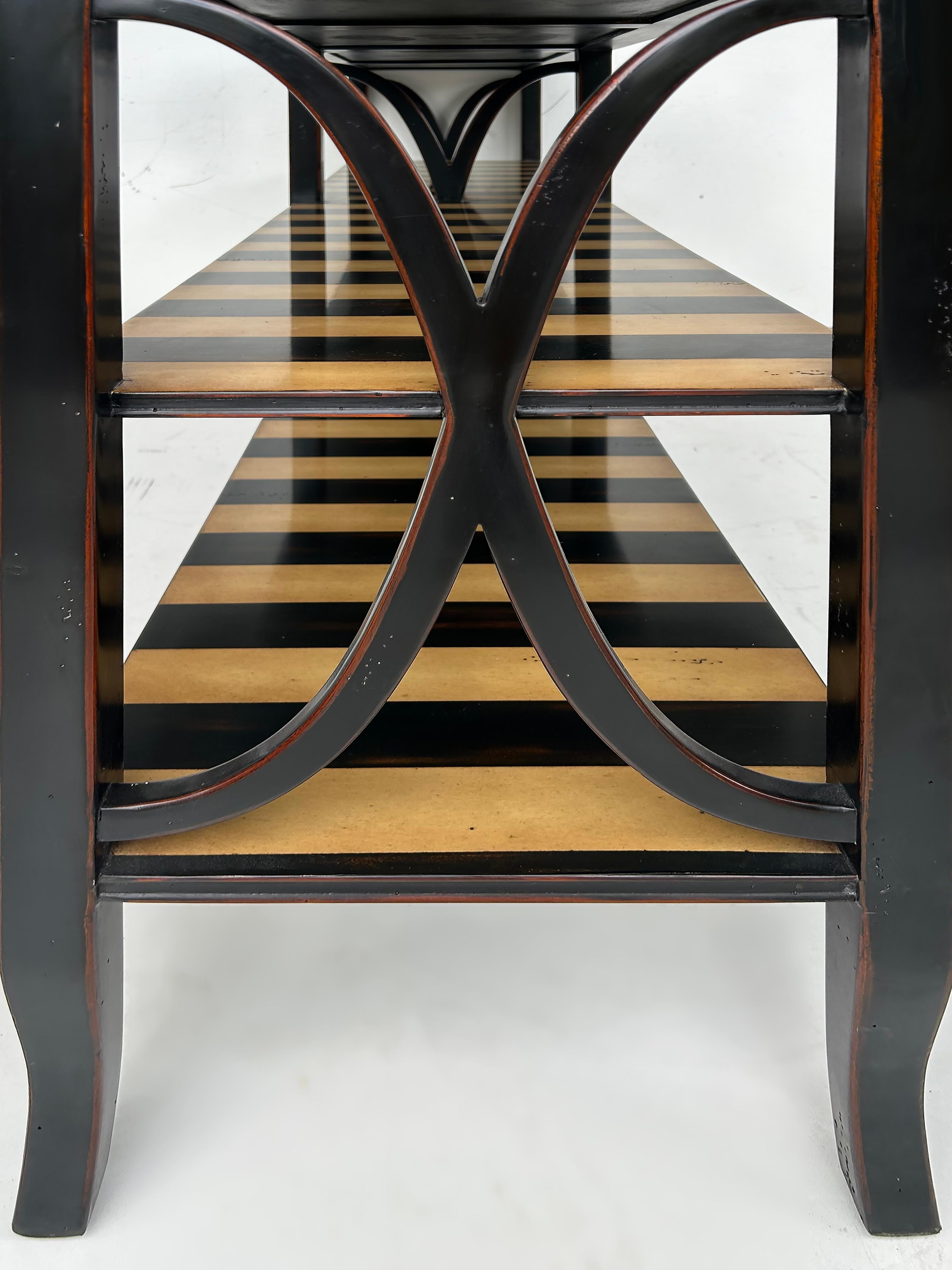 Theodore Alexander Atelier de Madeleine Console Table, Ebonized and Striped Wood 2