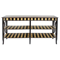Theodore Alexander Atelier de Madeleine Console Table, Ebonized and Striped Wood