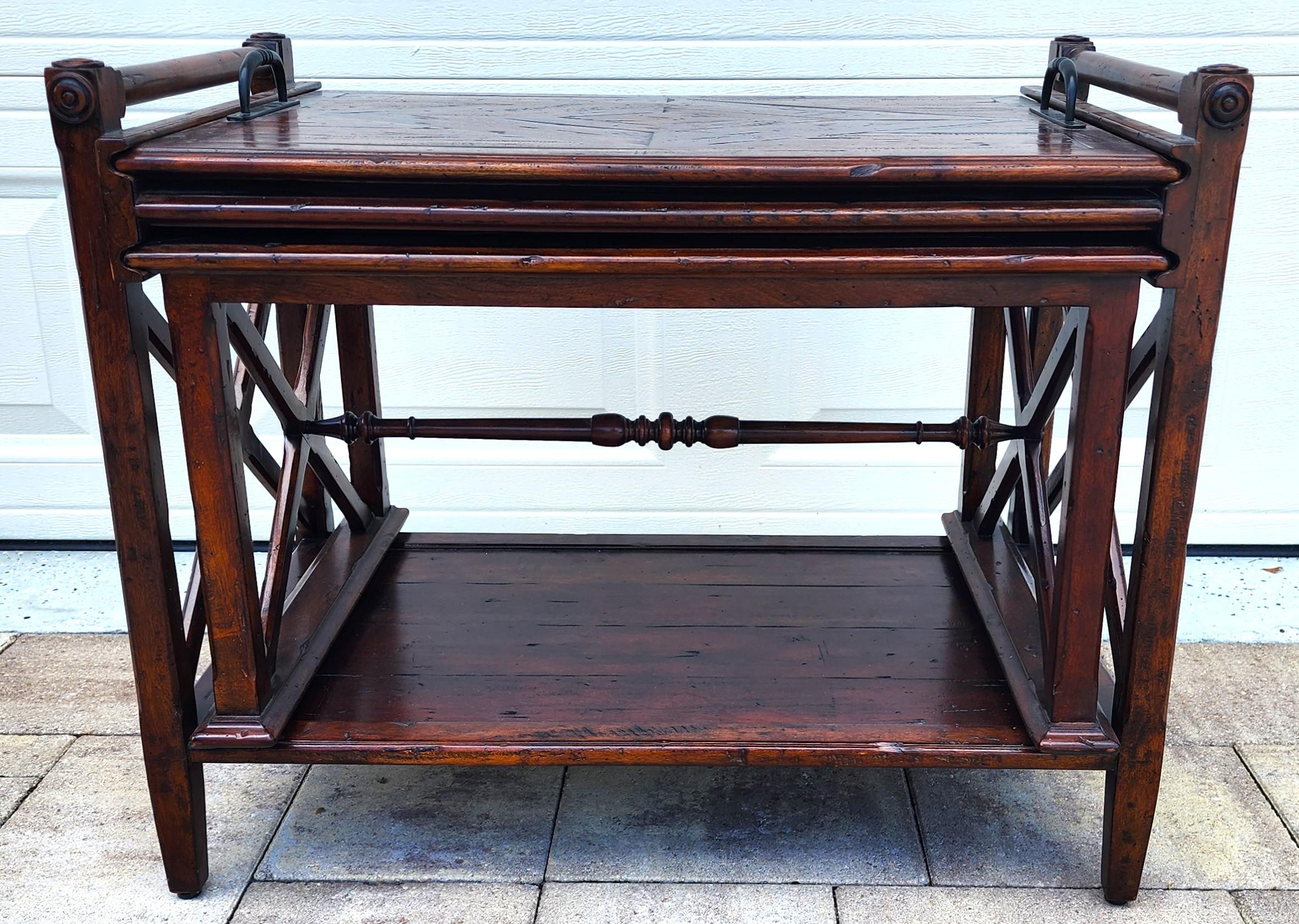 Theodore Alexander Bromwich Nesting Side Table with Serving Tray In Good Condition For Sale In Lake Worth, FL