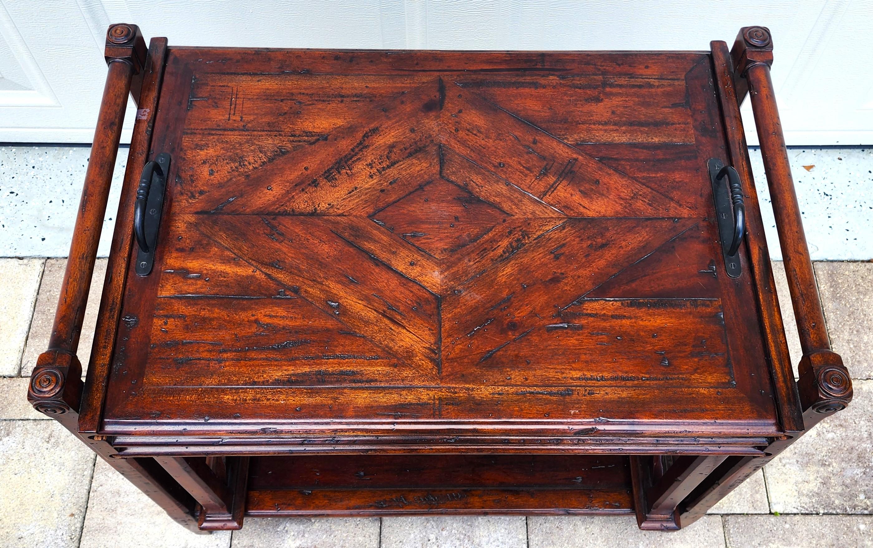 Late 20th Century Theodore Alexander Bromwich Nesting Side Table with Serving Tray For Sale
