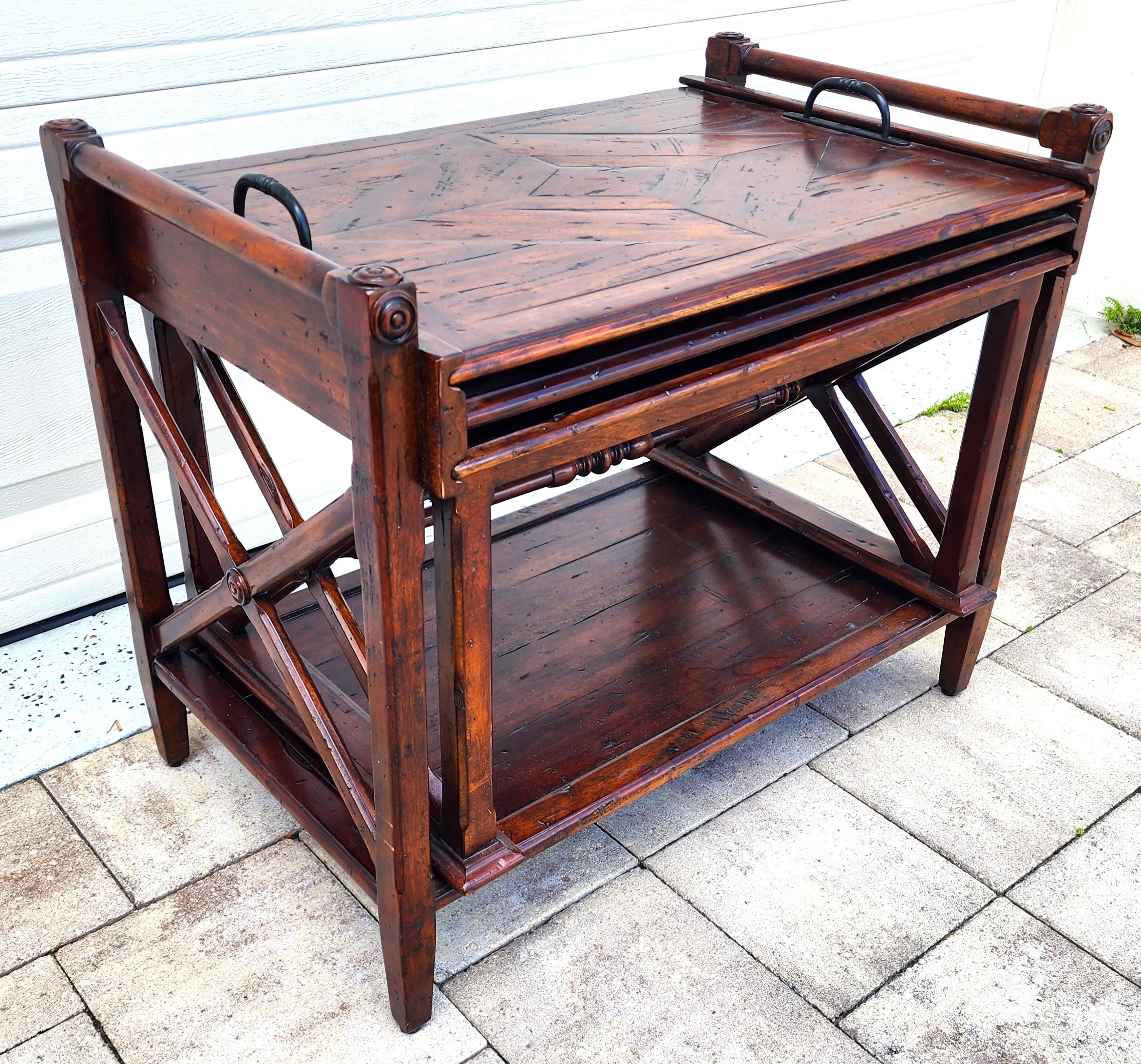 Theodore Alexander Bromwich Nesting Side Table with Serving Tray For Sale 1