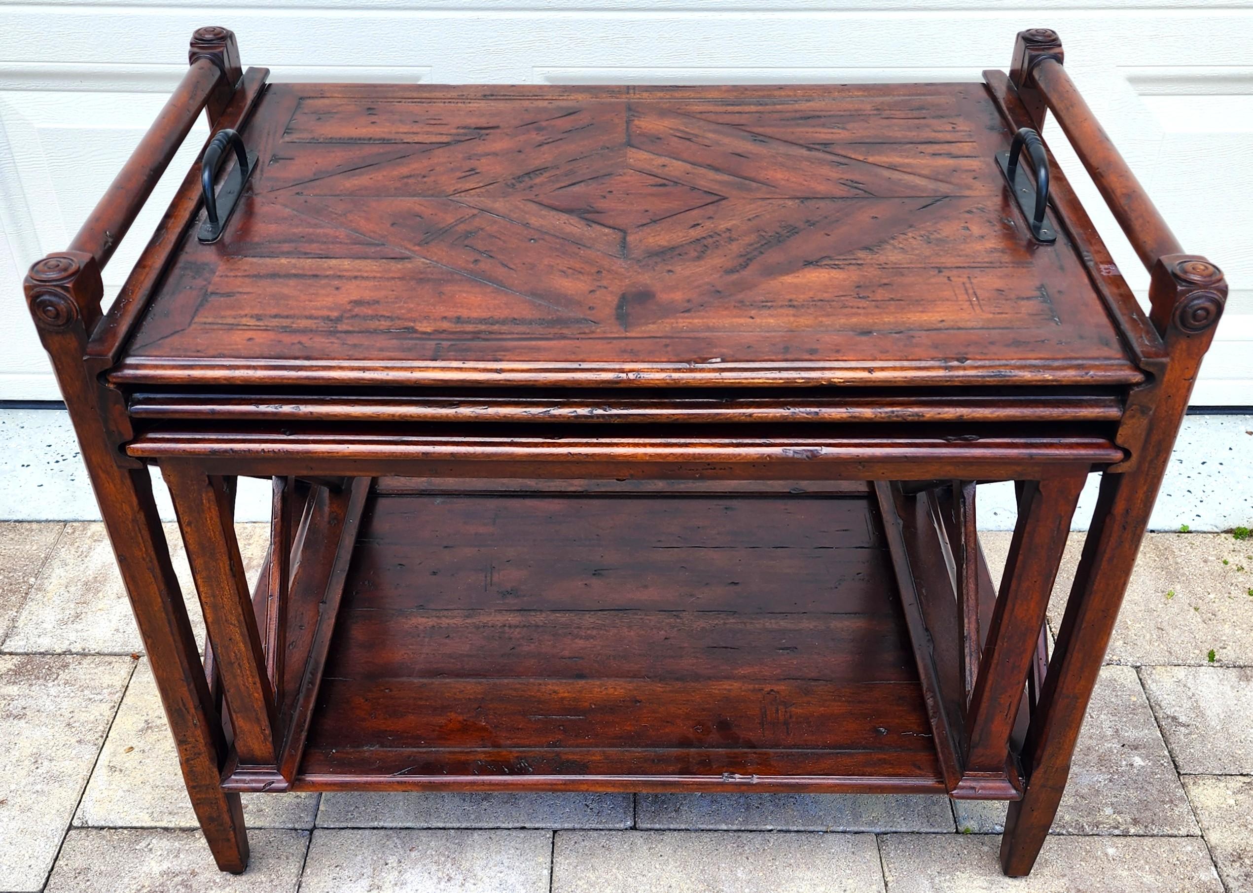 Theodore Alexander Bromwich Nesting Side Table with Serving Tray For Sale 3