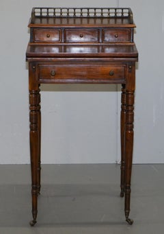 Theodore Alexander Brown Leather Folding Bureau Desk Writing Table