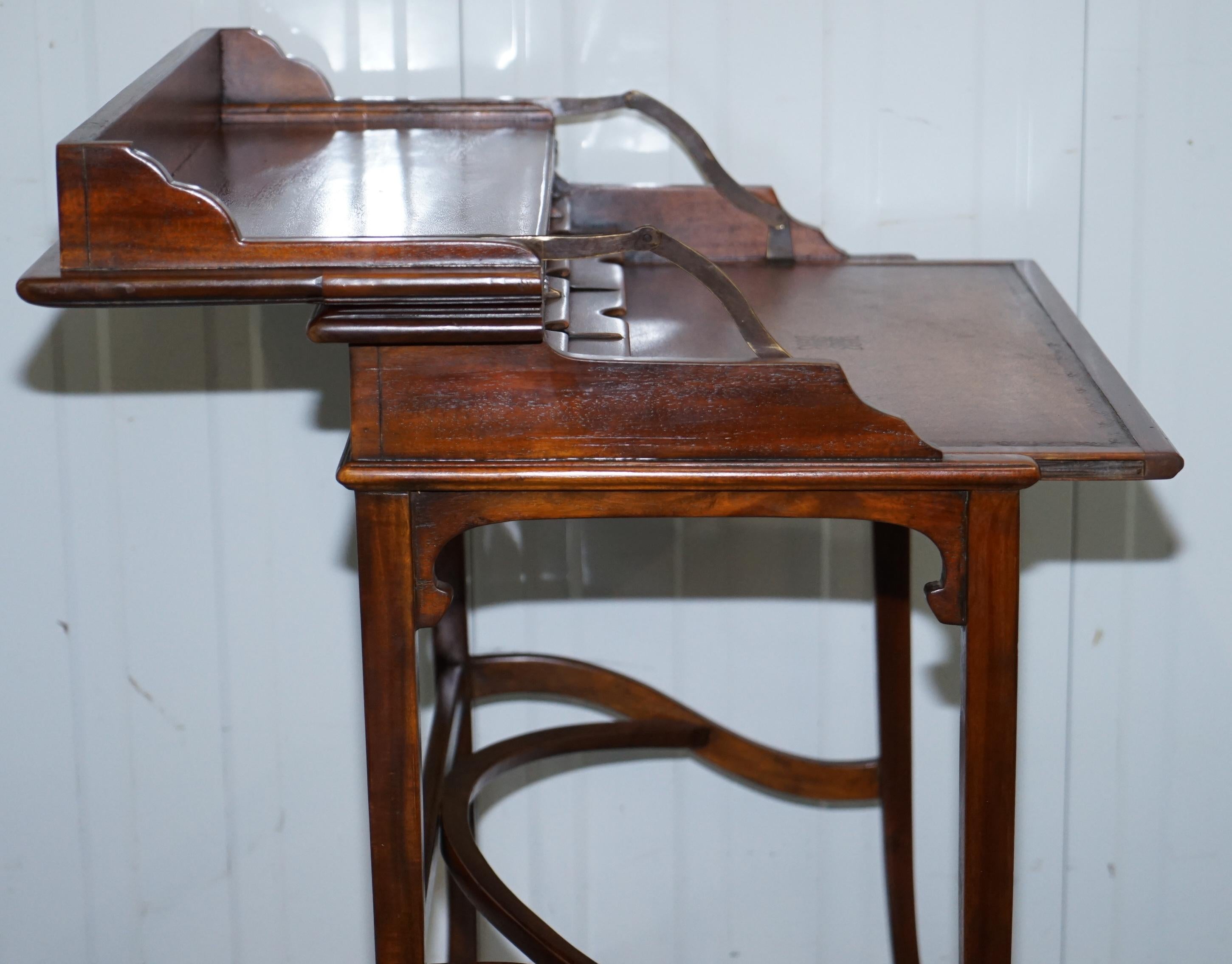 Theodore Alexander Campaign Laptop Desk with Sliding Leather Writing Surface 8