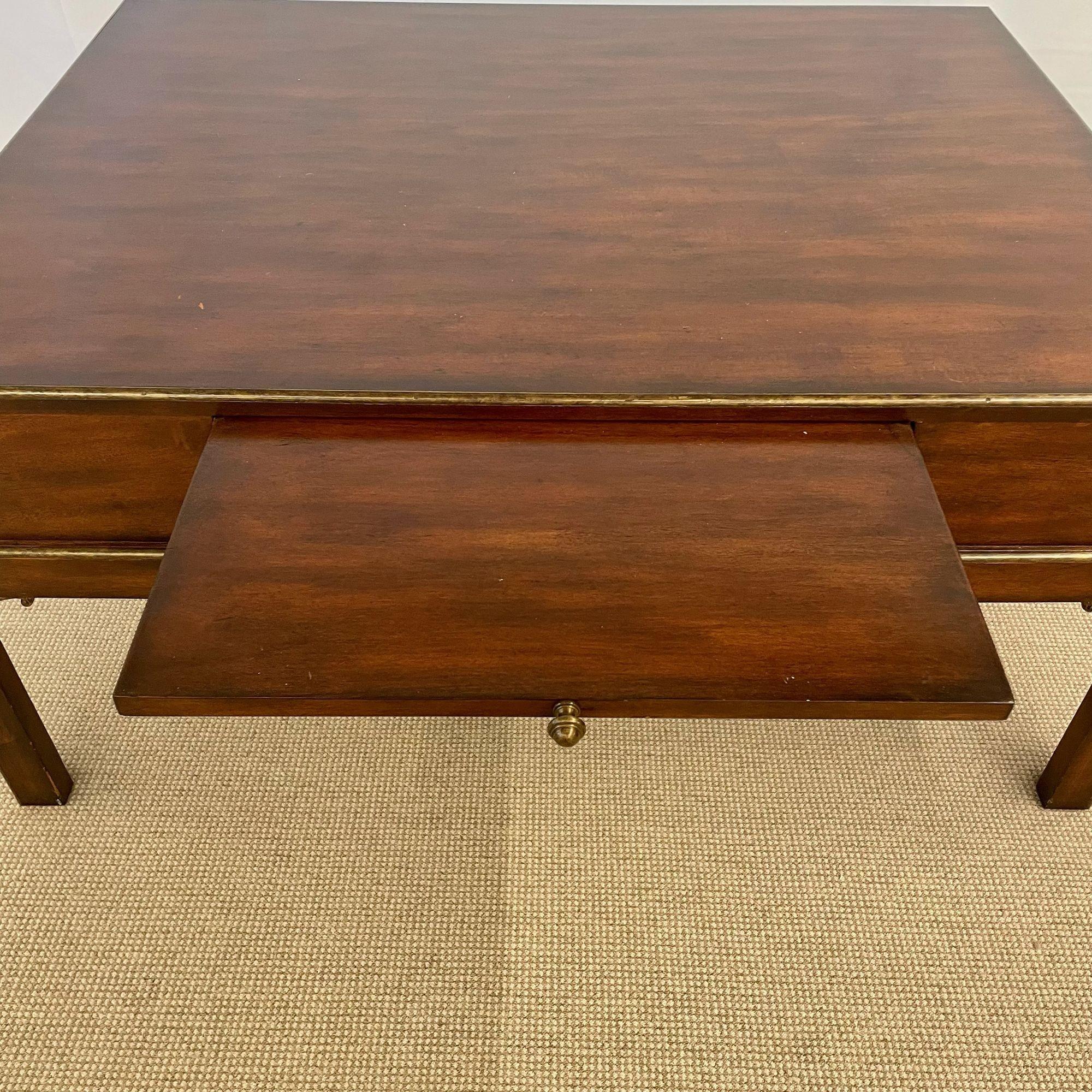 Theodore Alexander Campaign Style Coffee, Cocktail Table, Mahogany and Brass 5