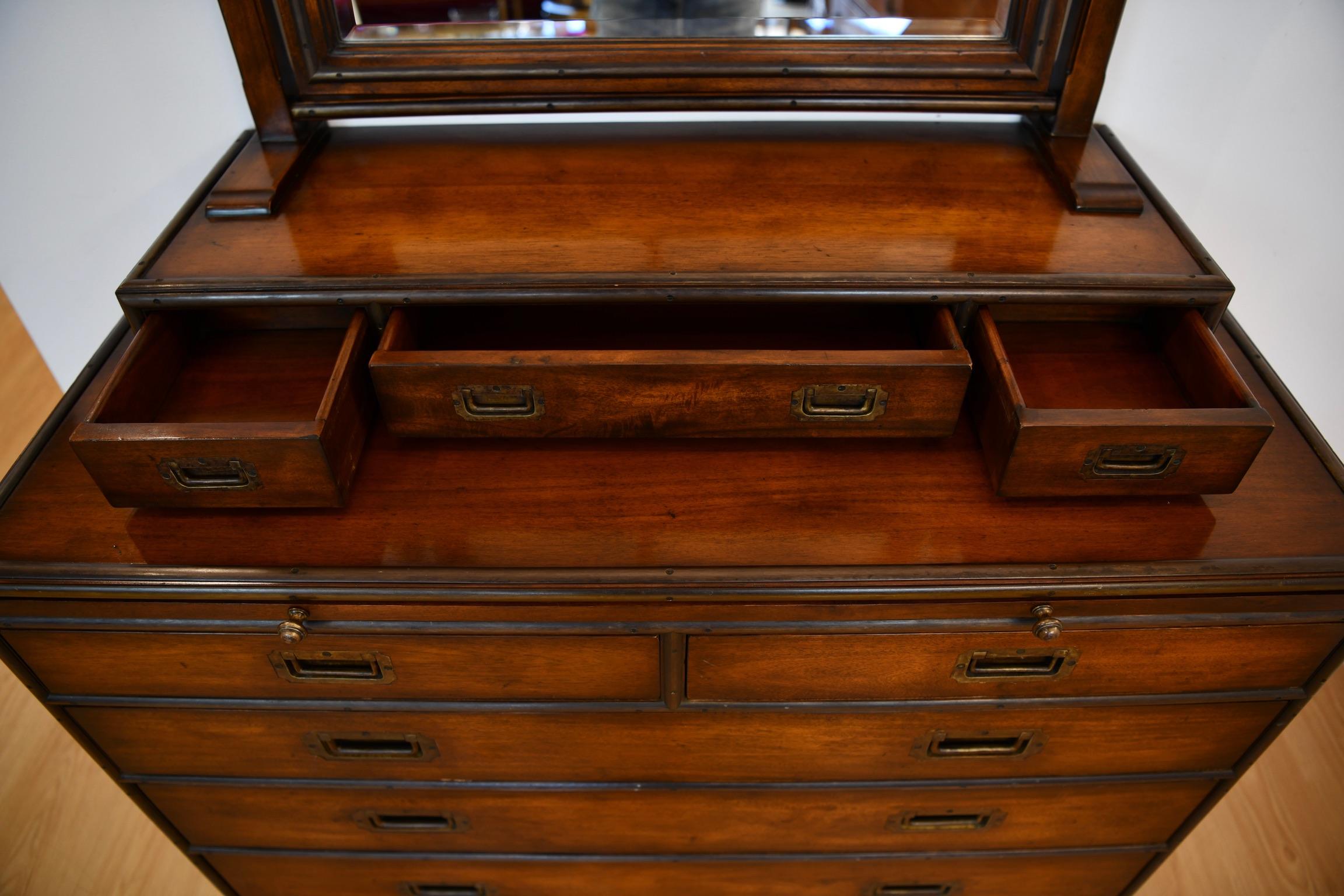 Theodore Alexander Campaign Style Dresser with Mirror 5