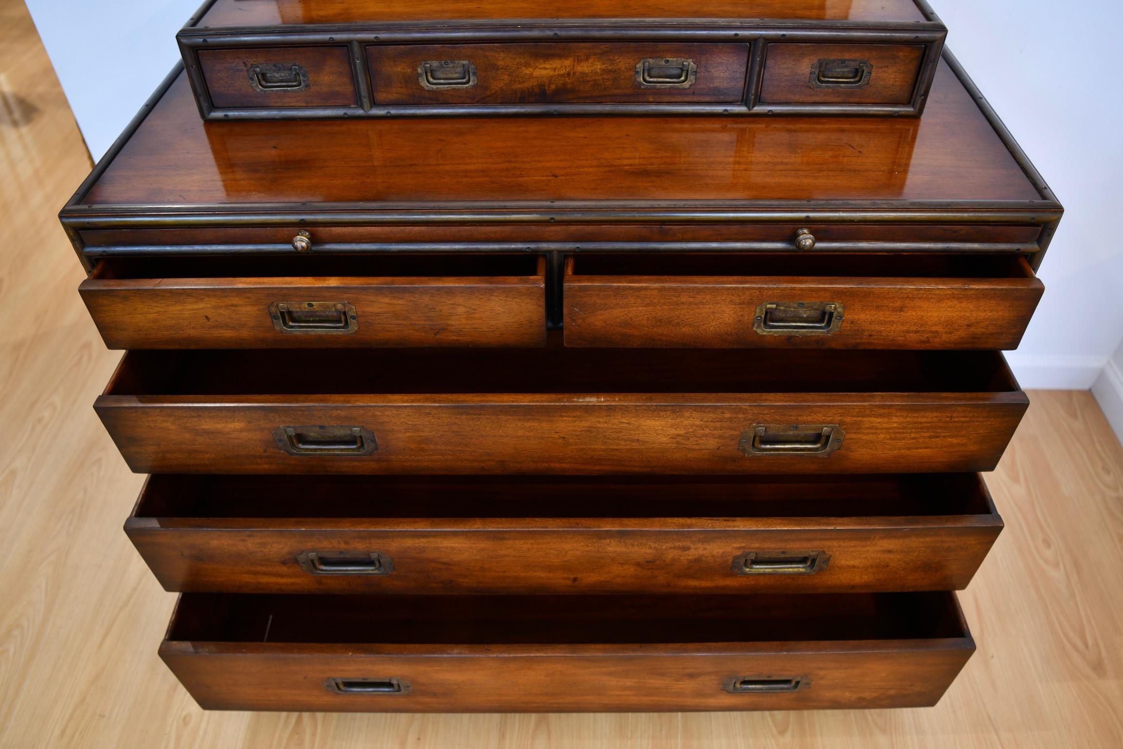 Theodore Alexander Campaign Style Dresser with Mirror 7