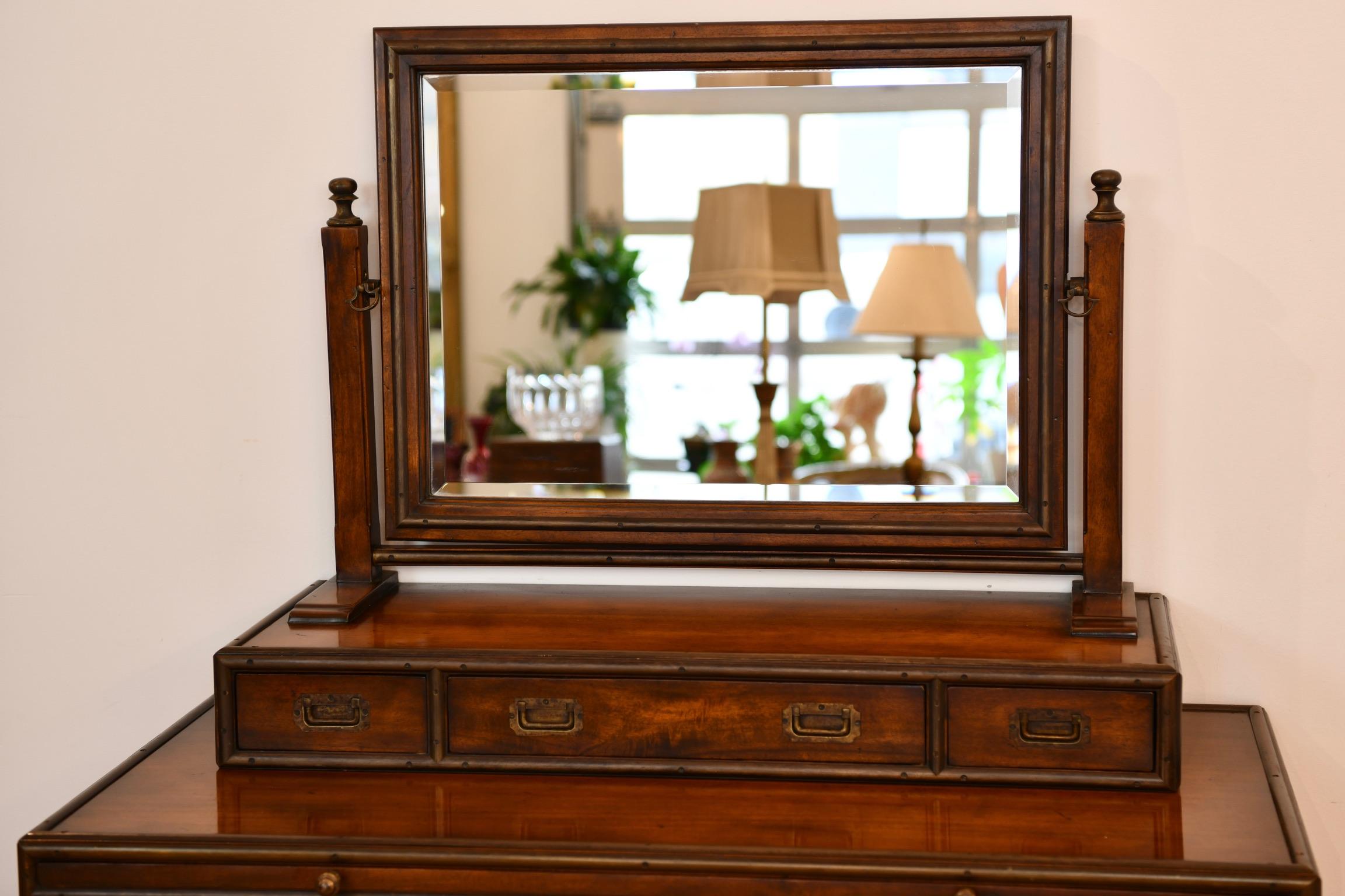 Theodore Alexander Campaign Style Dresser with Mirror 9