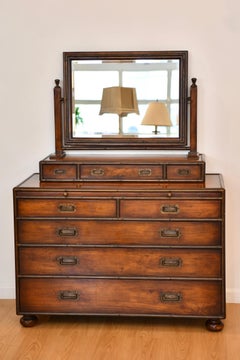 Theodore Alexander Campaign Style Dresser with Mirror