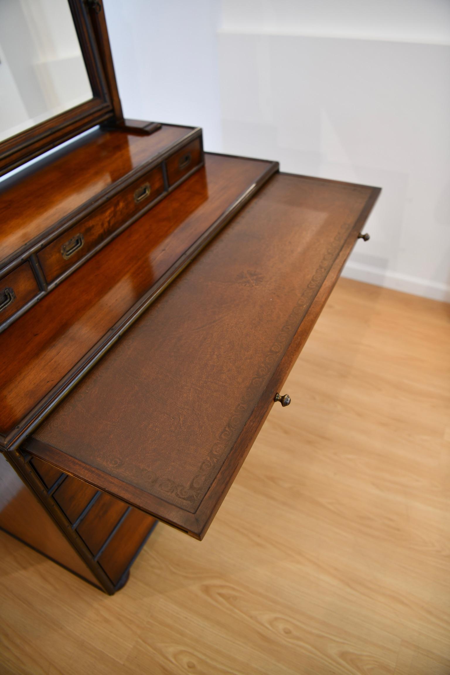 Theodore Alexander Campaign Style Dresser with Mirror 3