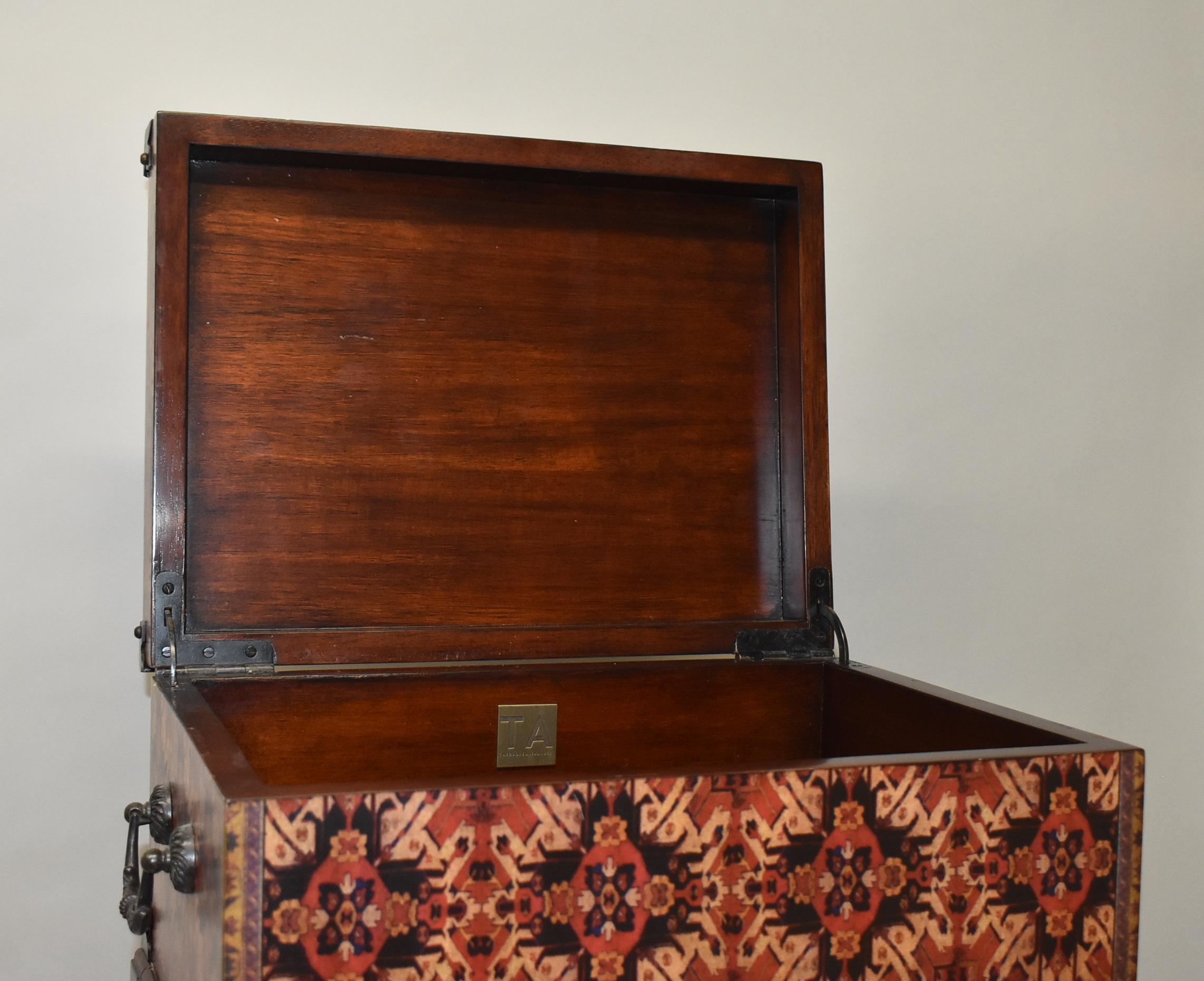 Brass Theodore Alexander Carpet Box on Stand