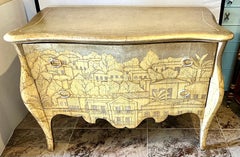 Theodore Alexander Carved Silver Leaf Bombay Chest Commode