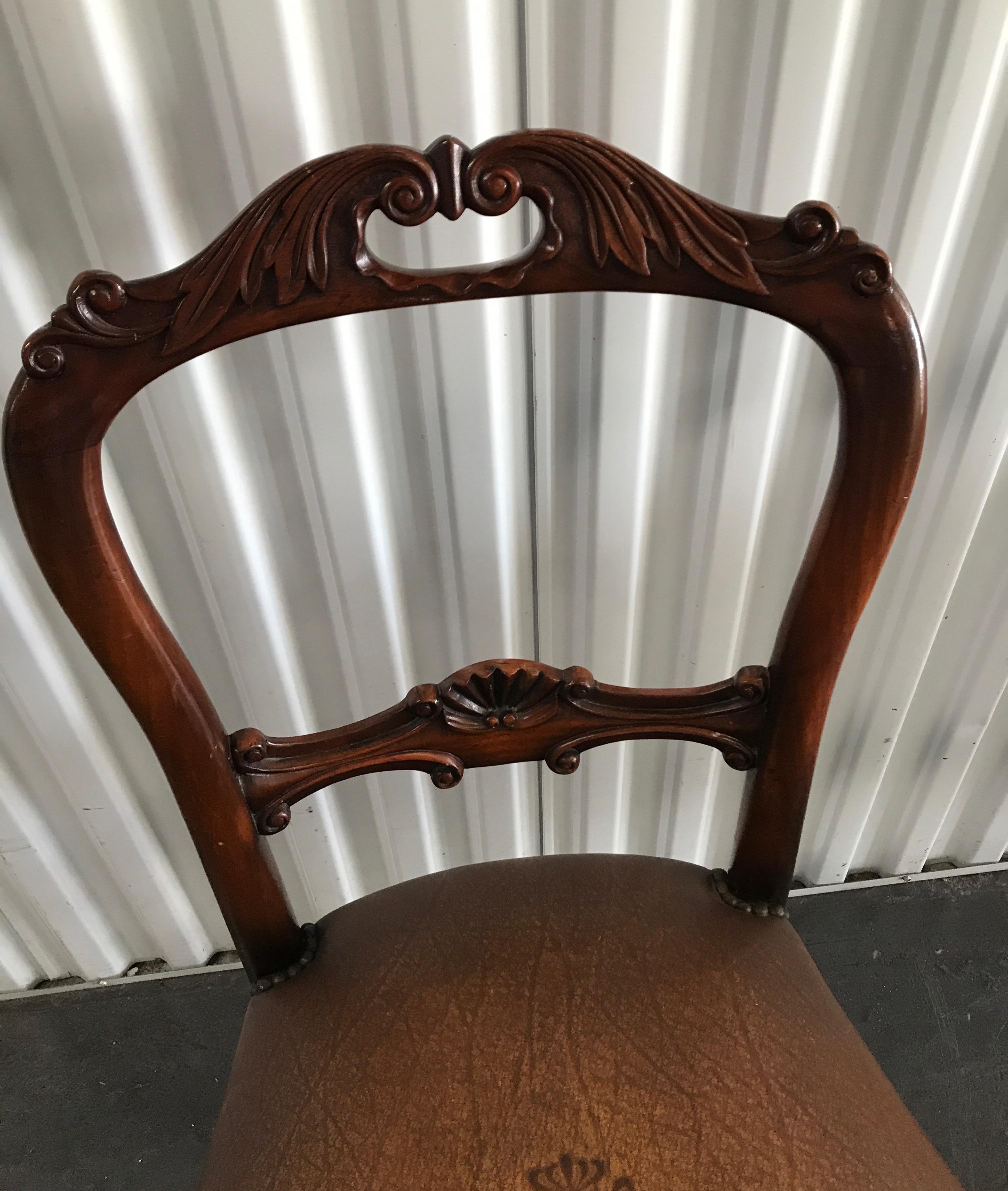 Theodore Alexander Carved Wood Desk Chair In Good Condition In West Palm Beach, FL