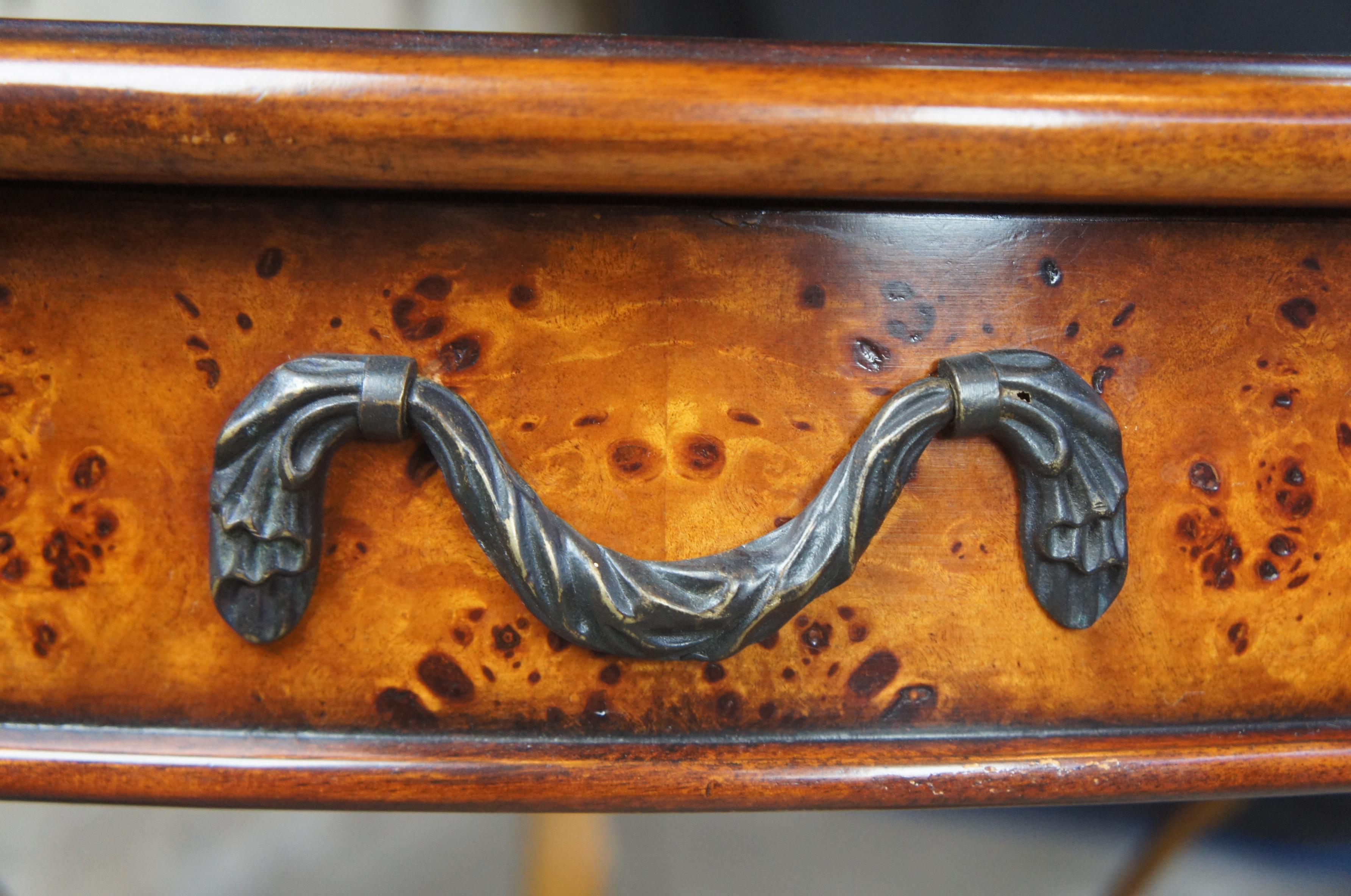 Theodore Alexander Caryatid Iron & Walnut Burl Round Drum Center Table Paw Foot 5