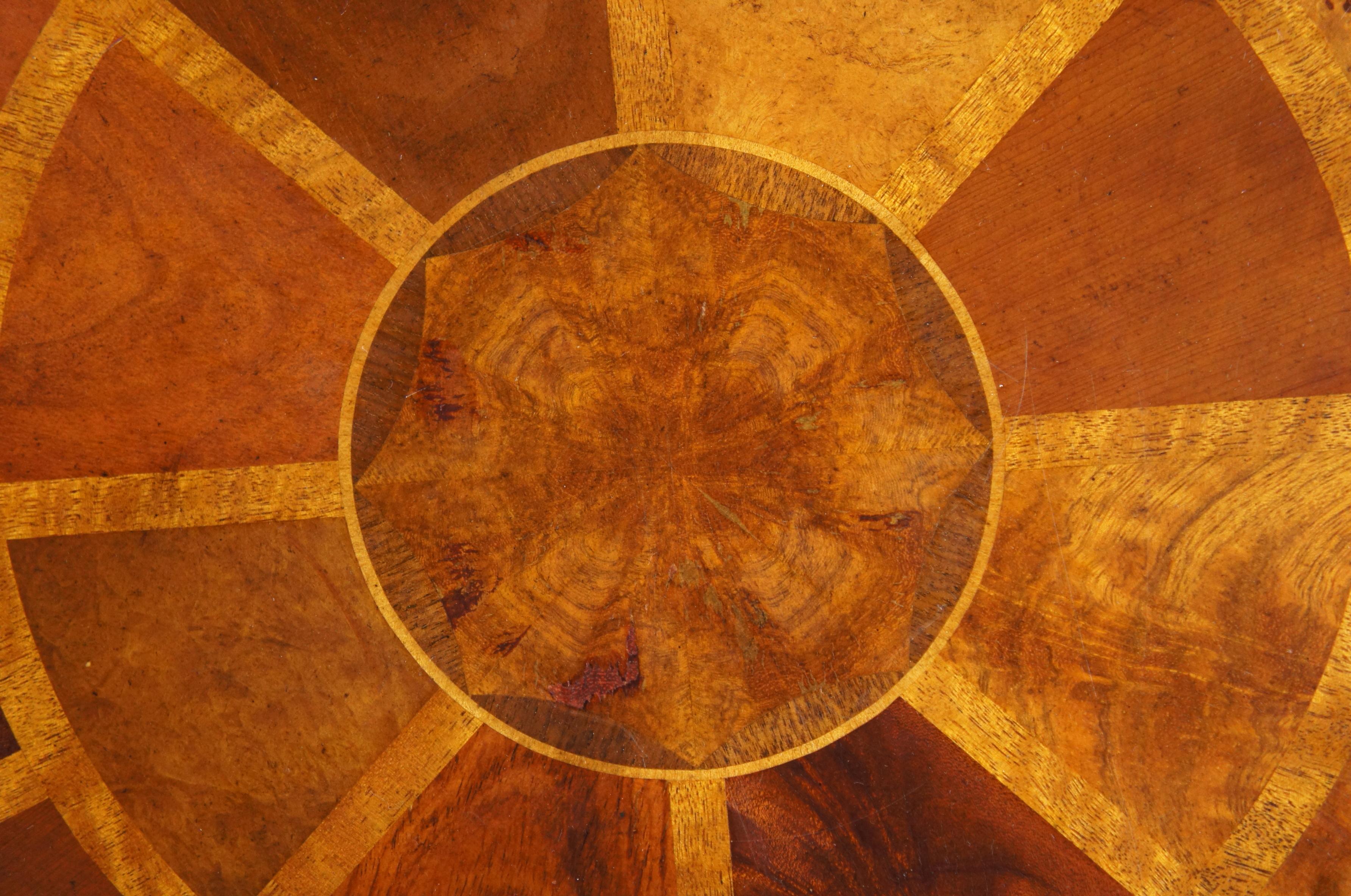 Theodore Alexander Caryatid Iron & Walnut Burl Round Drum Center Table Paw Foot 2