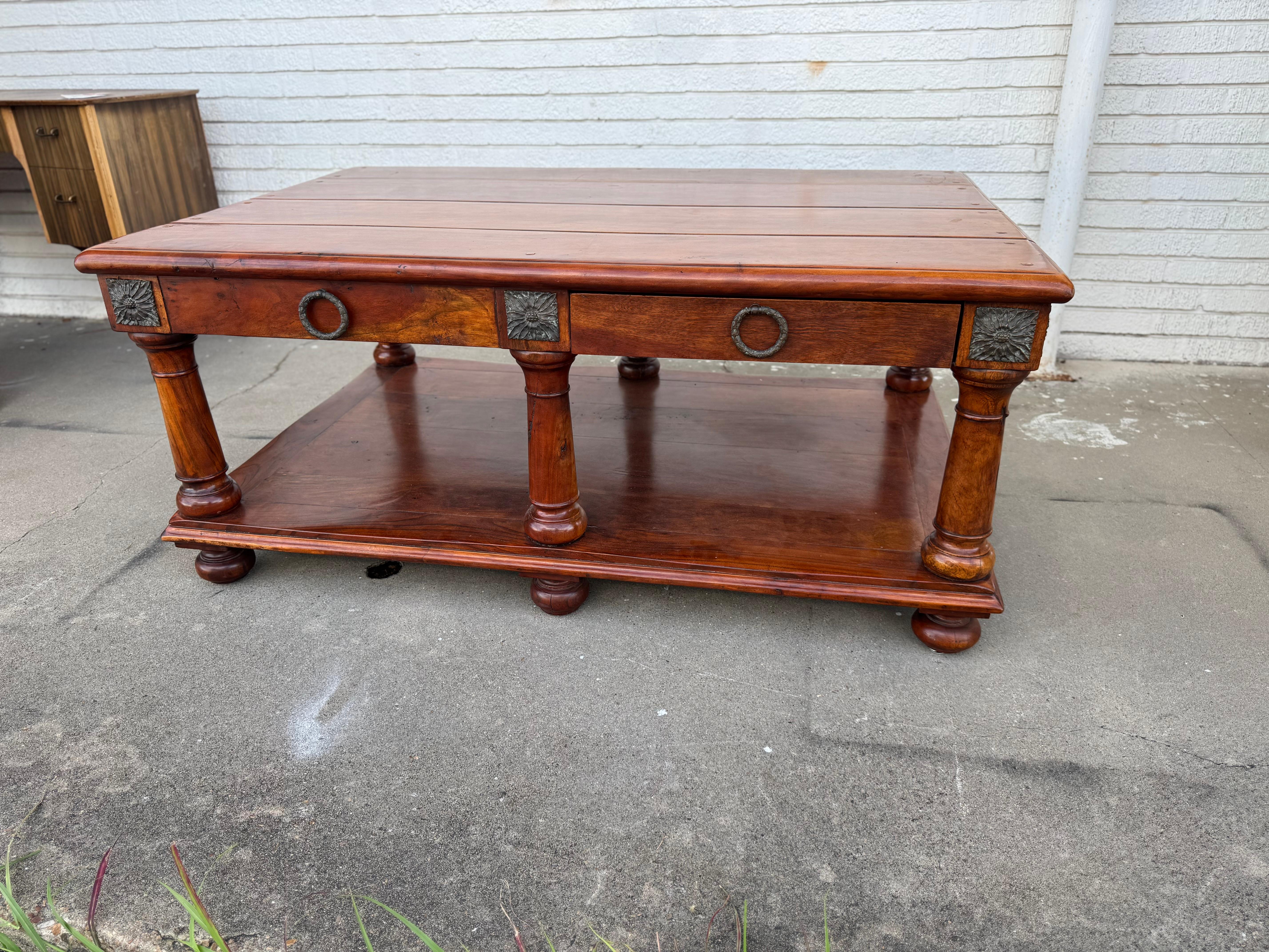 Neoclassical Revival Theodore Alexander Cherrywood Coffee Table For Sale