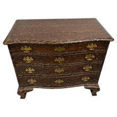 Theodore Alexander Chest or Commode Four Drawers, Brass Handles Unique Finish