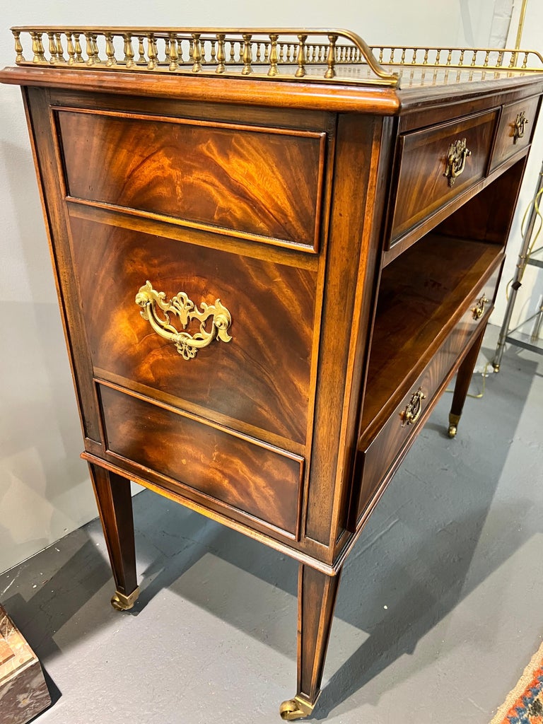 Theodore Alexander Crotch Mahogany Server Buffet Console on Brass