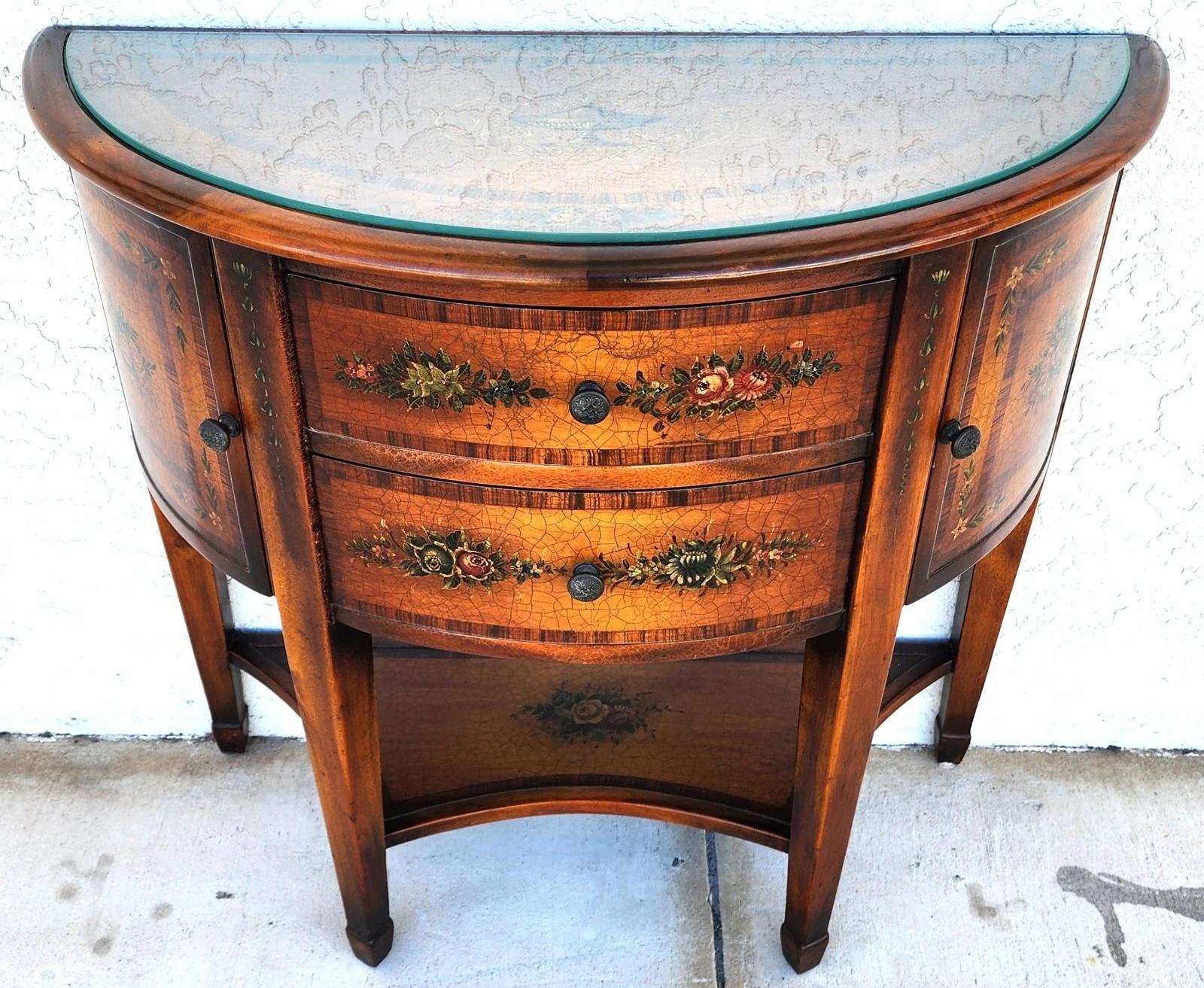 Theodore Alexander Demilune Mesa Consola Aparador Armario Pintado a mano en venta