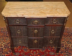 Theodore Alexander (Desert Chest) Alligator Leather Marble Top Chest Commode