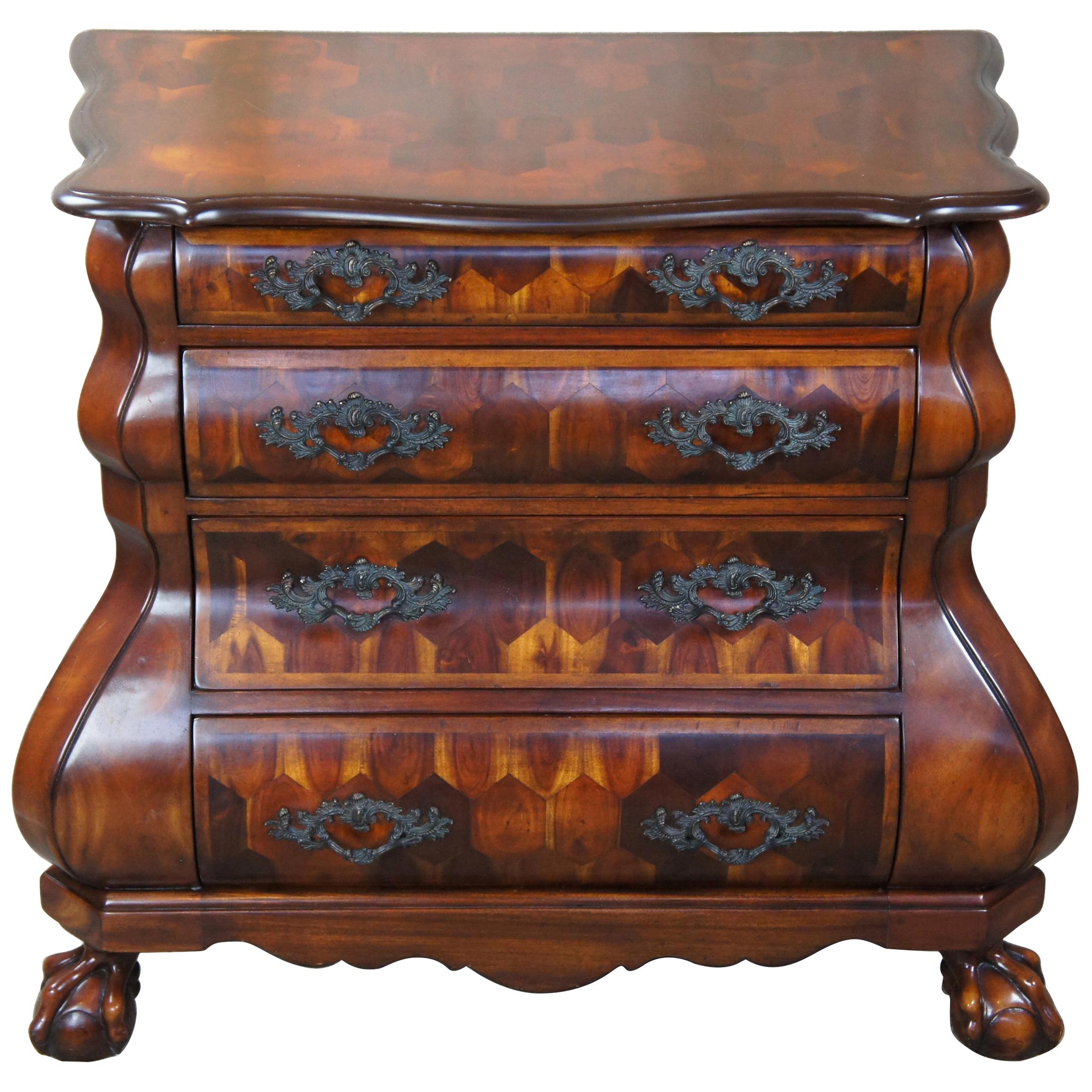 Theodore Alexander Dutch Bombe Commode Chest Mahogany Ball and Claw Chippendale