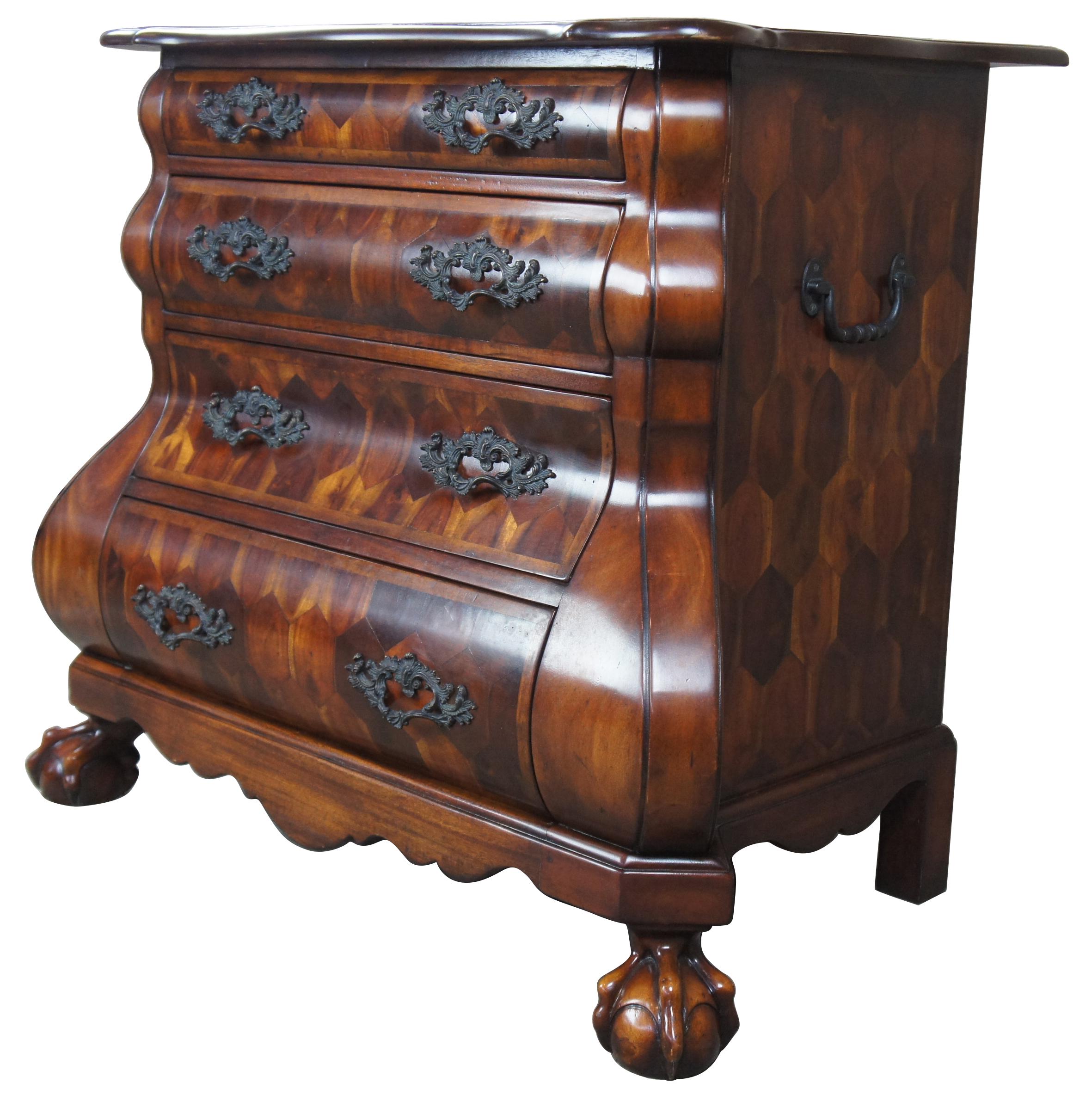 Theodore Alexander Dutch Bombe Commode Chest Mahogany Ball and Claw Chippendale In Good Condition In Dayton, OH