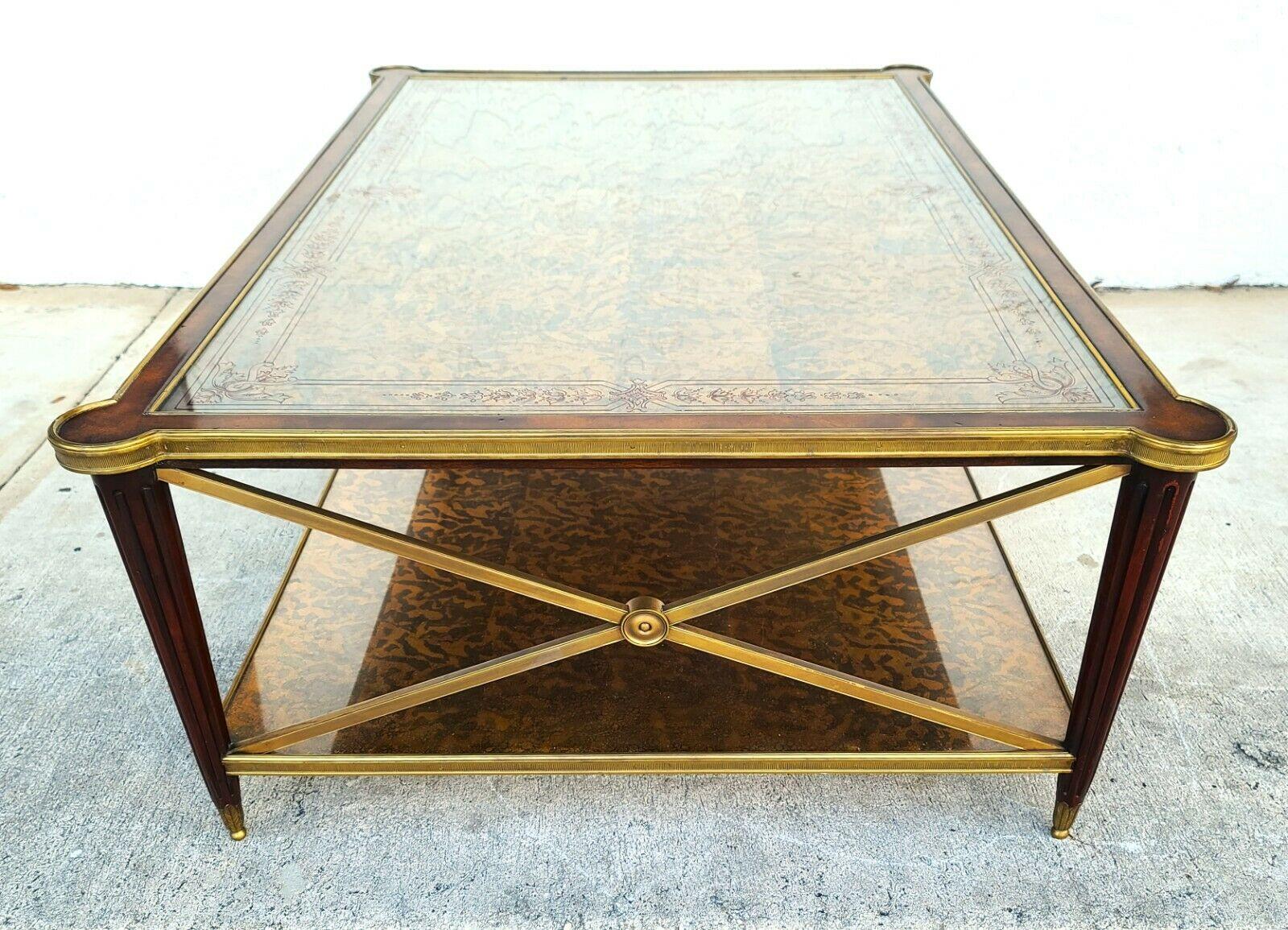 Brass Theodore Alexander Eglomise Collection Cocktail Coffee Table