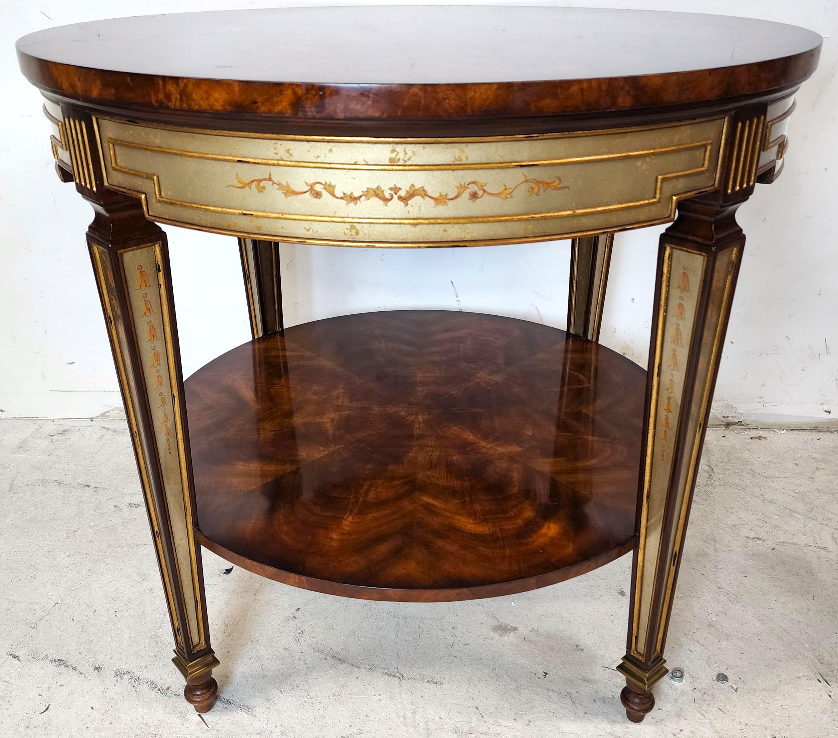 Regency Theodore Alexander Eglomise Occasional Center Side Table