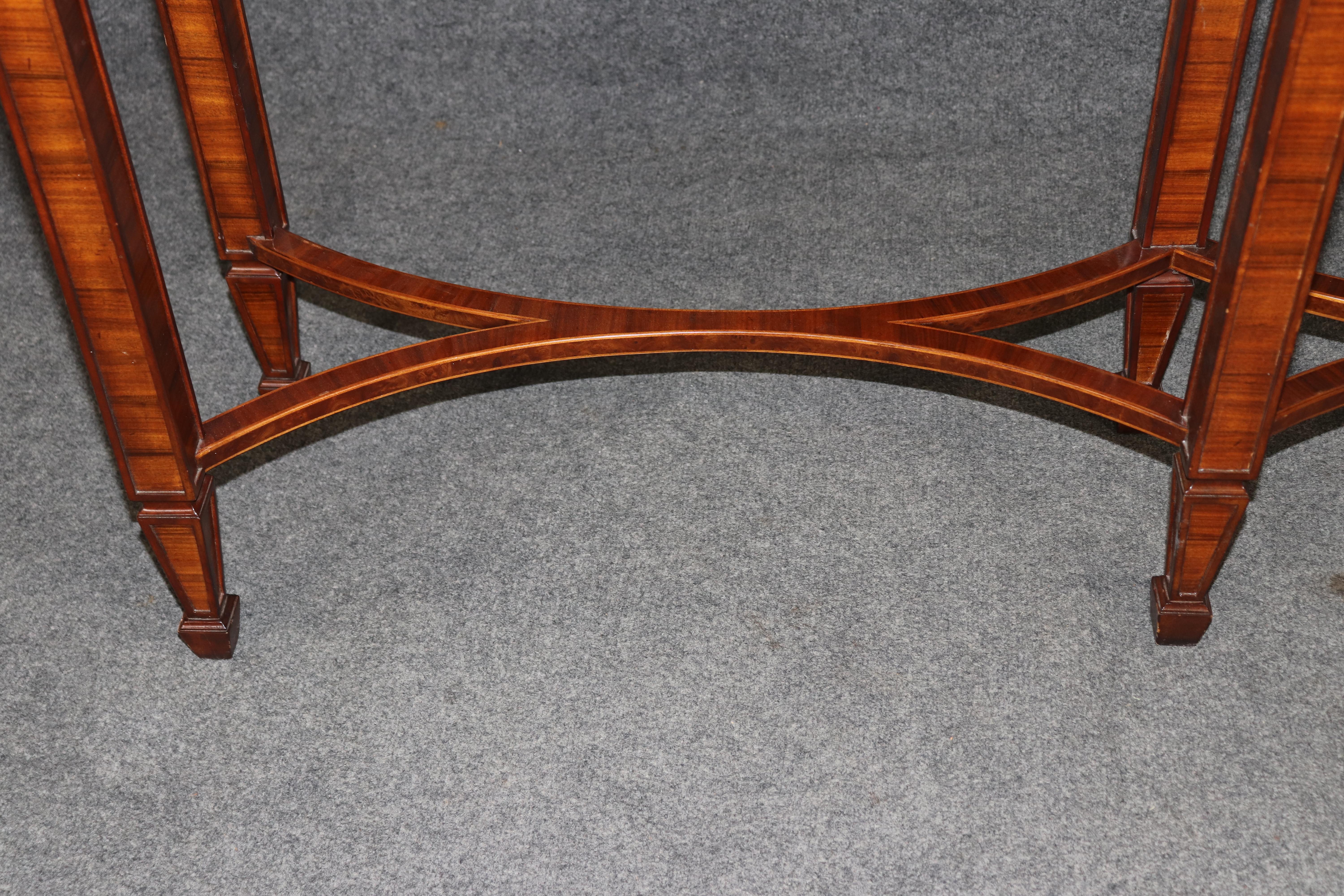 Theodore Alexander English Style Three Drawer Console Table Sofa Table For Sale 6
