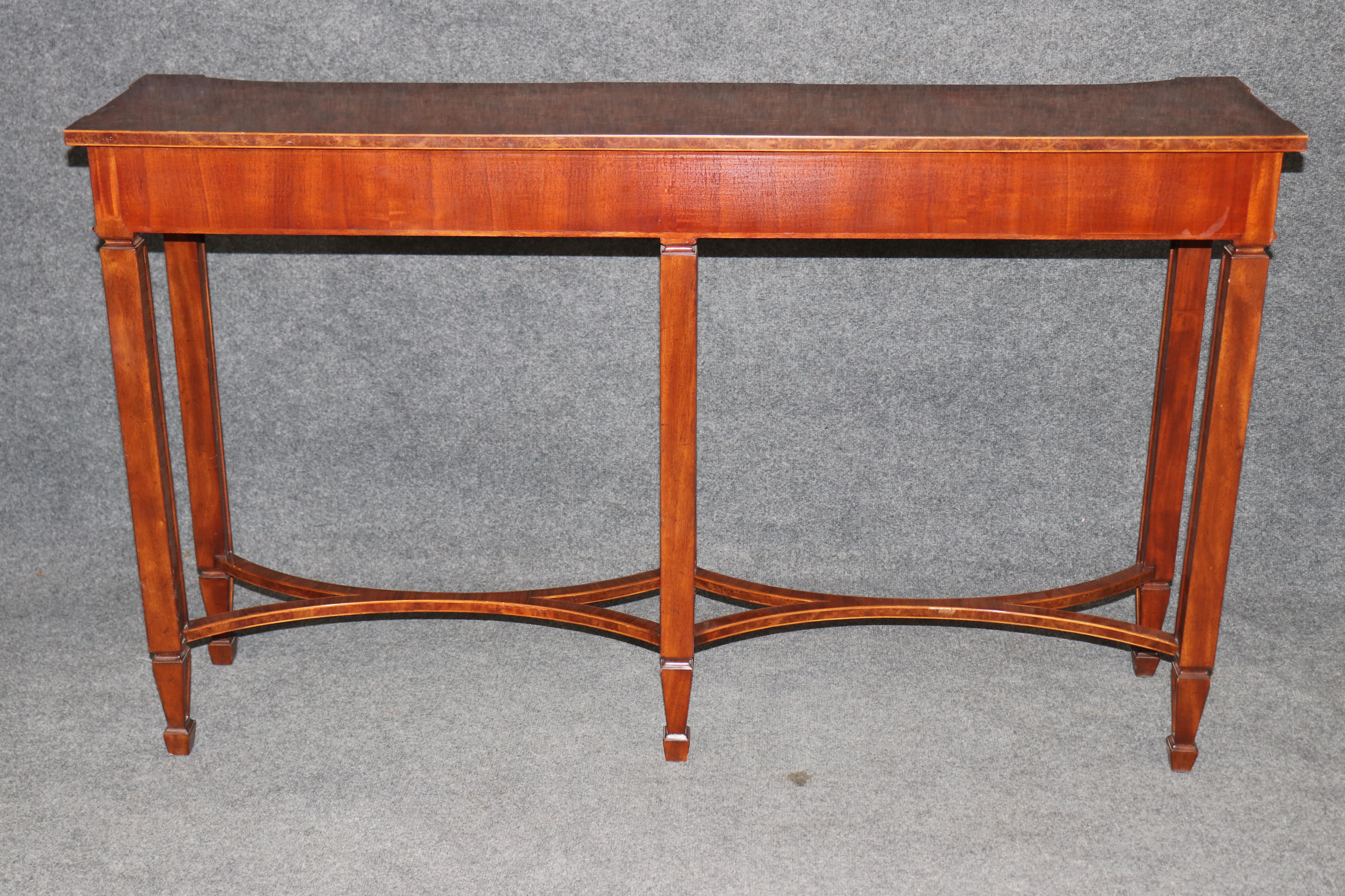 Philippine Theodore Alexander English Style Three Drawer Console Table Sofa Table For Sale