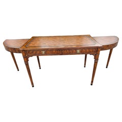 Theodore Alexander Extendable Mahogany and Tooled Leather Top Writing Desk