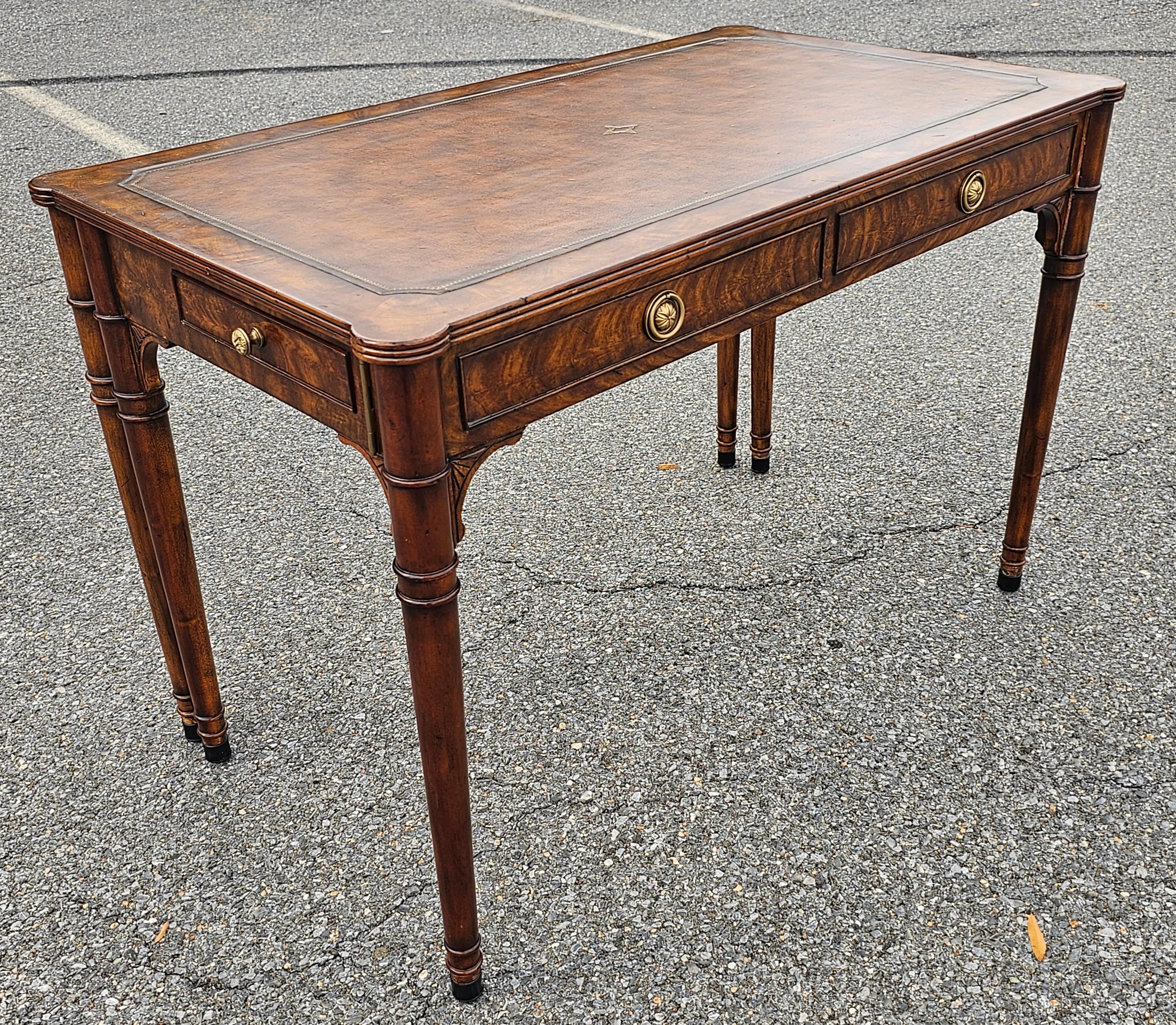 Other Theodore Alexander Extendable Mahogany and Tooled Leather Top Writing Desk For Sale