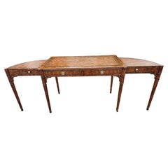 Theodore Alexander Extendable Mahogany and Tooled Leather Top Writing Desk