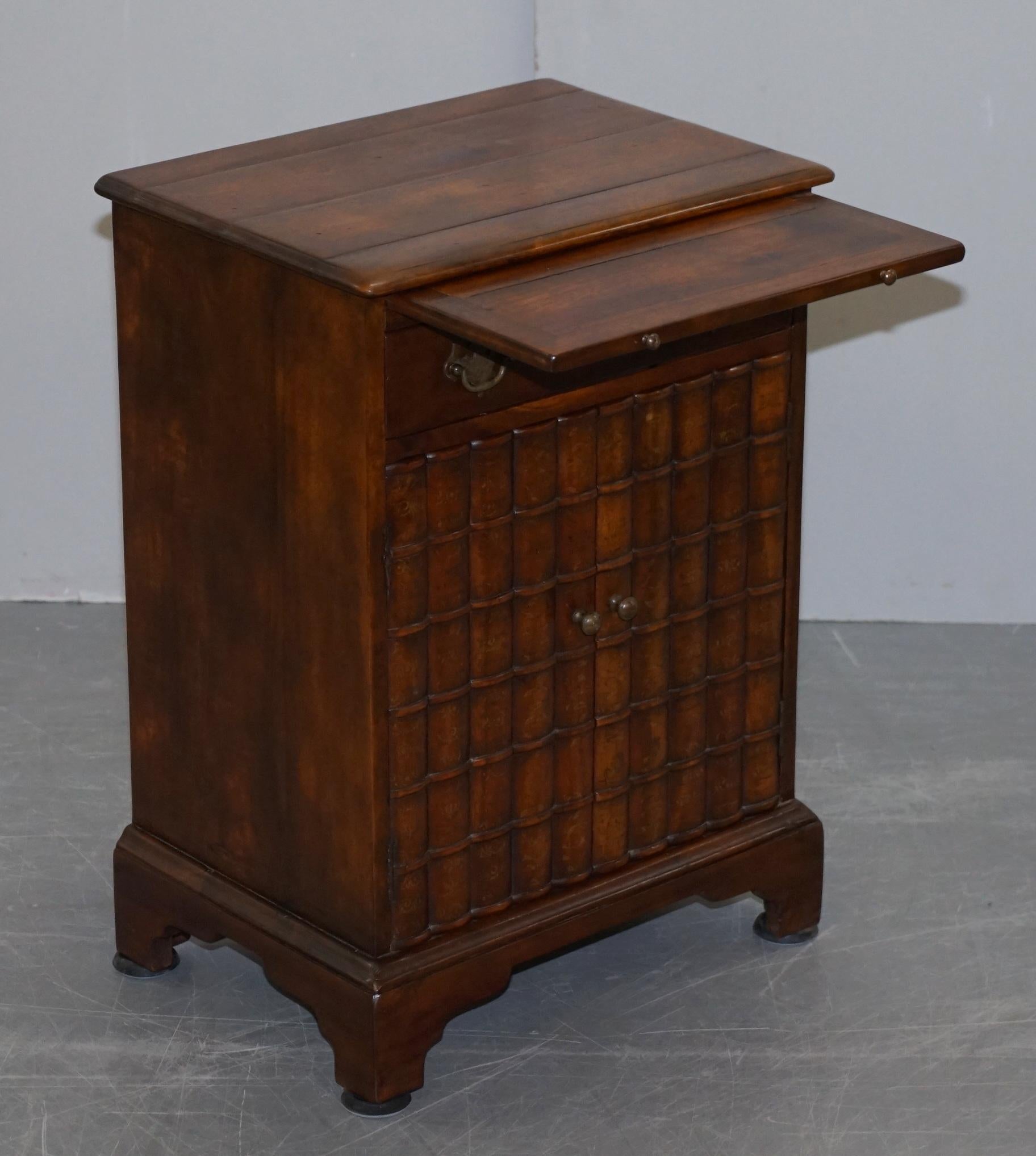 Theodore Alexander Faux Book Fronted Side End Wine Table Butlers Tray Drawers 7