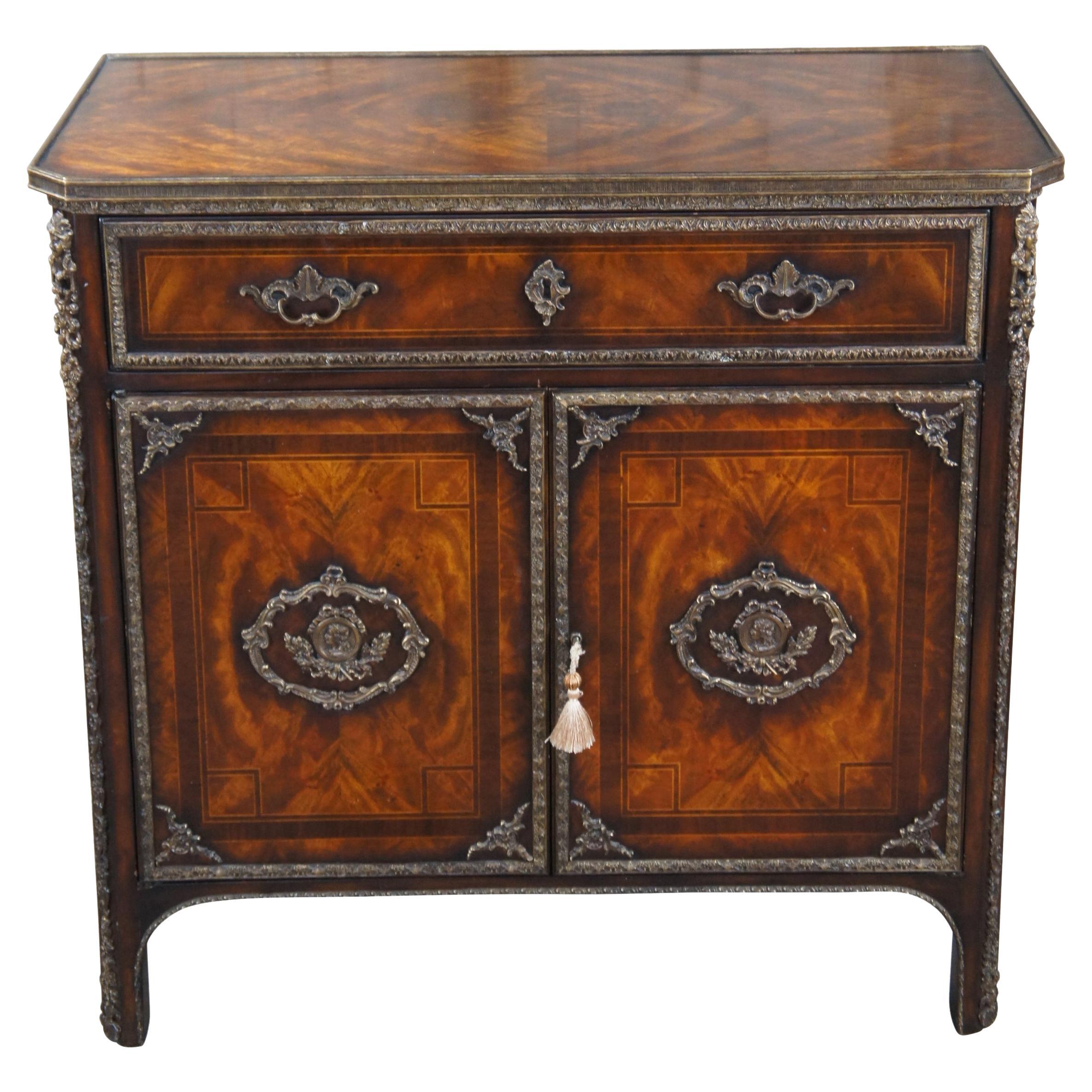 Theodore Alexander Flame Mahogany Althorp Flourish Side Table Console Cabinet