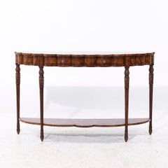 Theodore Alexander Flame Mahogany Bow Front Console Table
