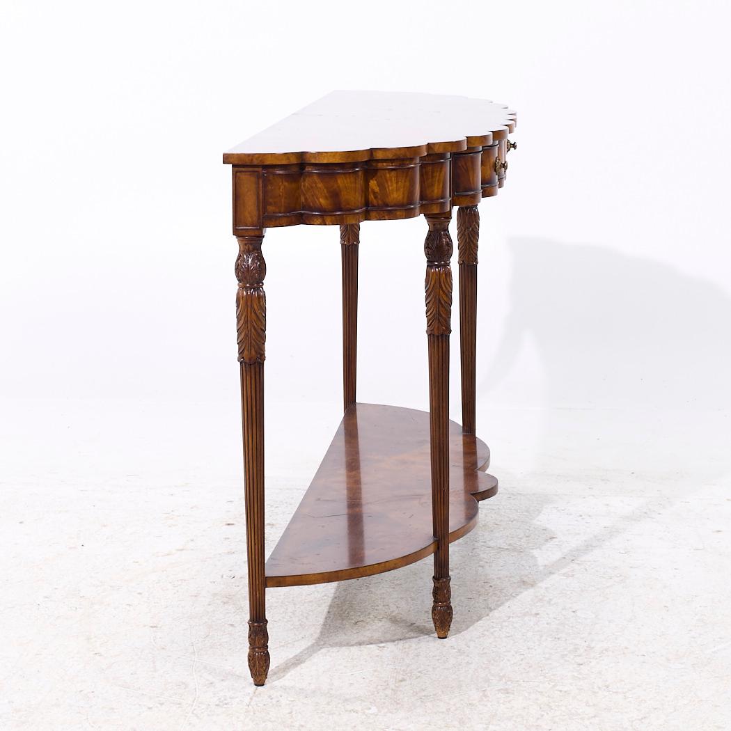 American Theodore Alexander Flame Mahogany Bow Front Console Table