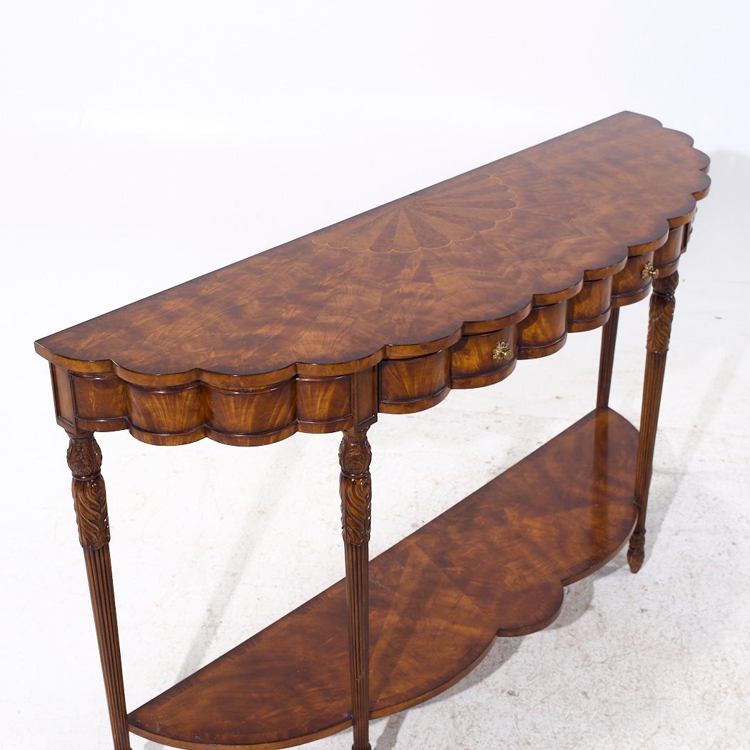 Contemporary Theodore Alexander Flame Mahogany Bow Front Console Table