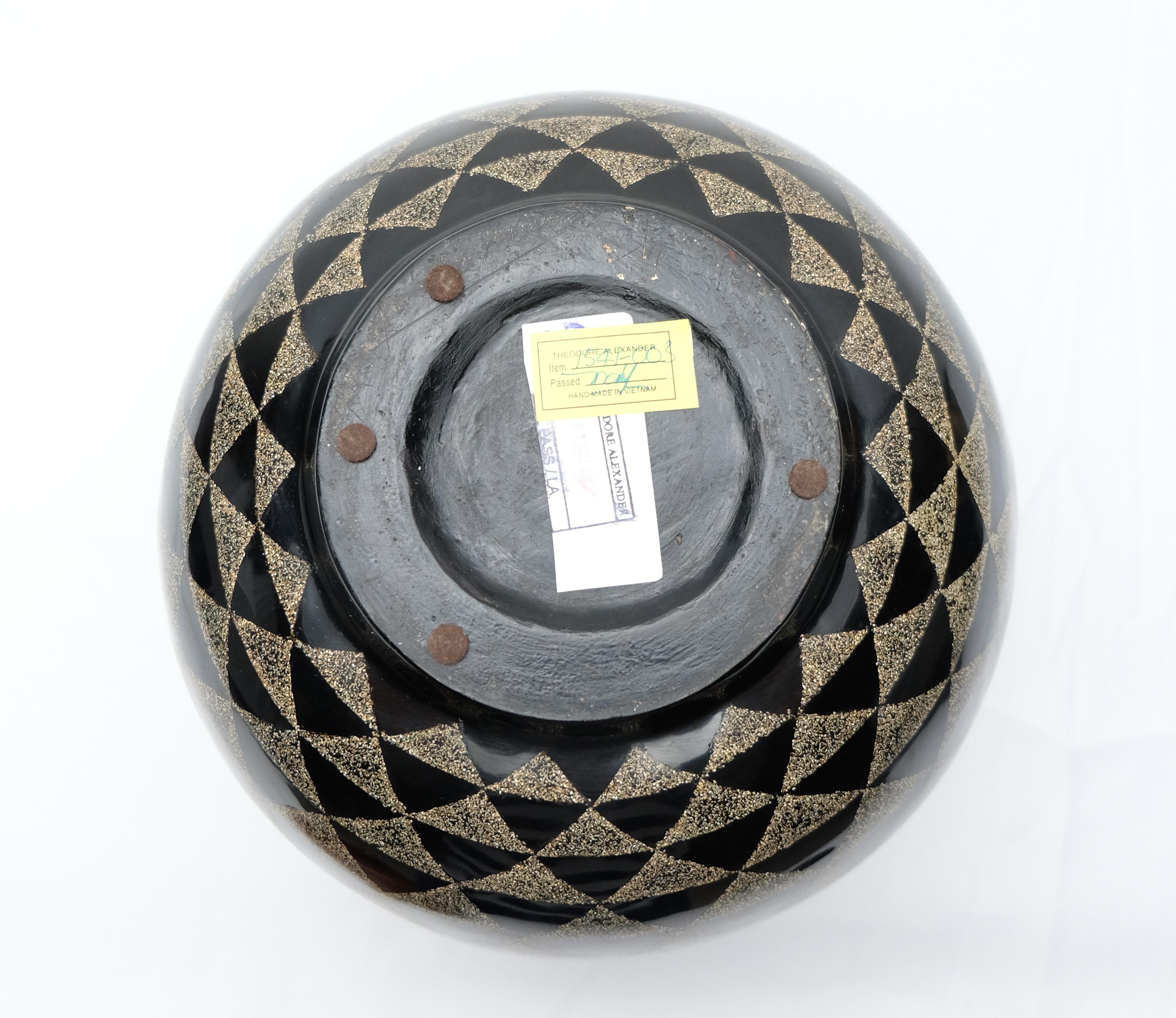 Theodore Alexander Flower and Dots Design Ceramic Vase For Sale 2