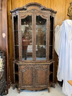 Theodore Alexander Four Door Display Cabinet with Glass Doors and Shelves