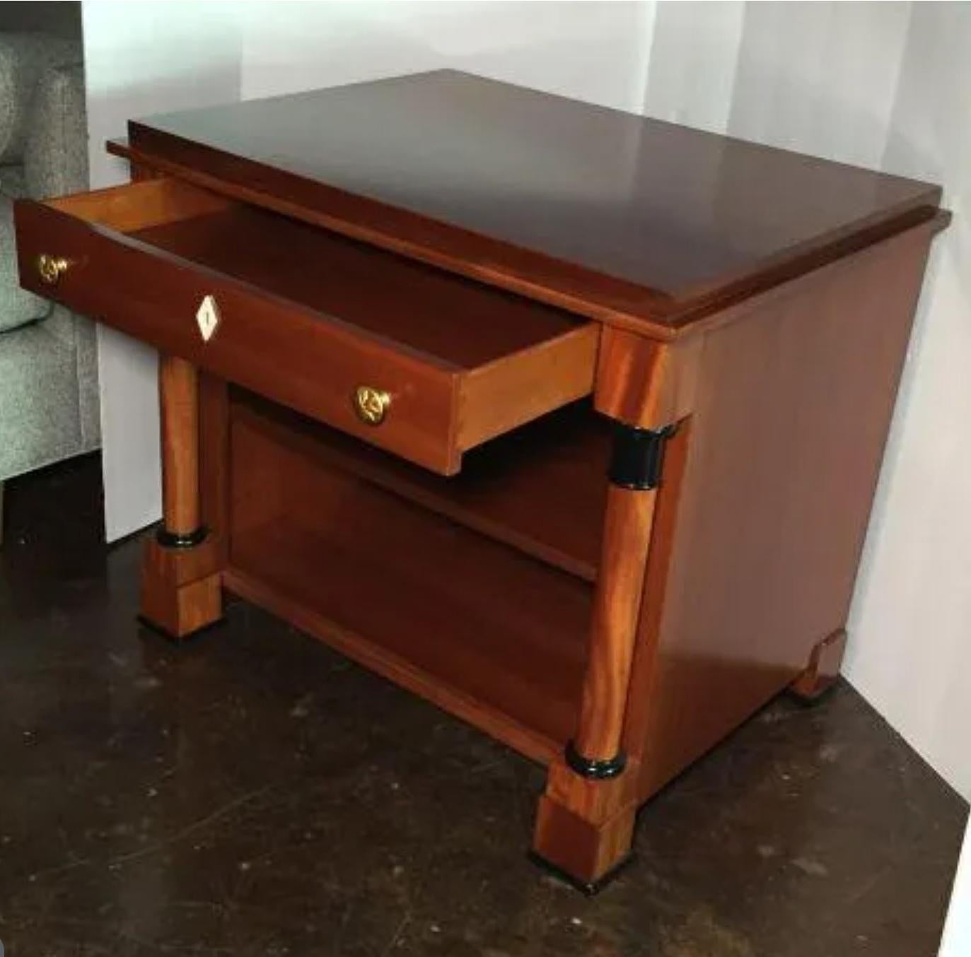 Theodore Alexander French Empire Style Mahogany Josef Nightstand Table 2