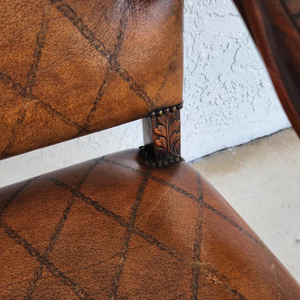 Theodore Alexander French Louis XV Leather Arm Chair For Sale 3