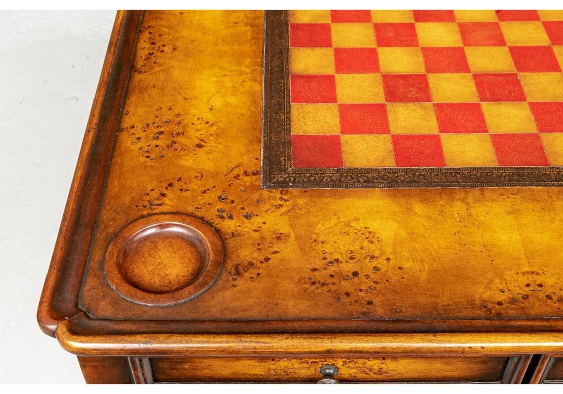 20th Century Theodore Alexander Games Table with Leather Checkerboard on Top