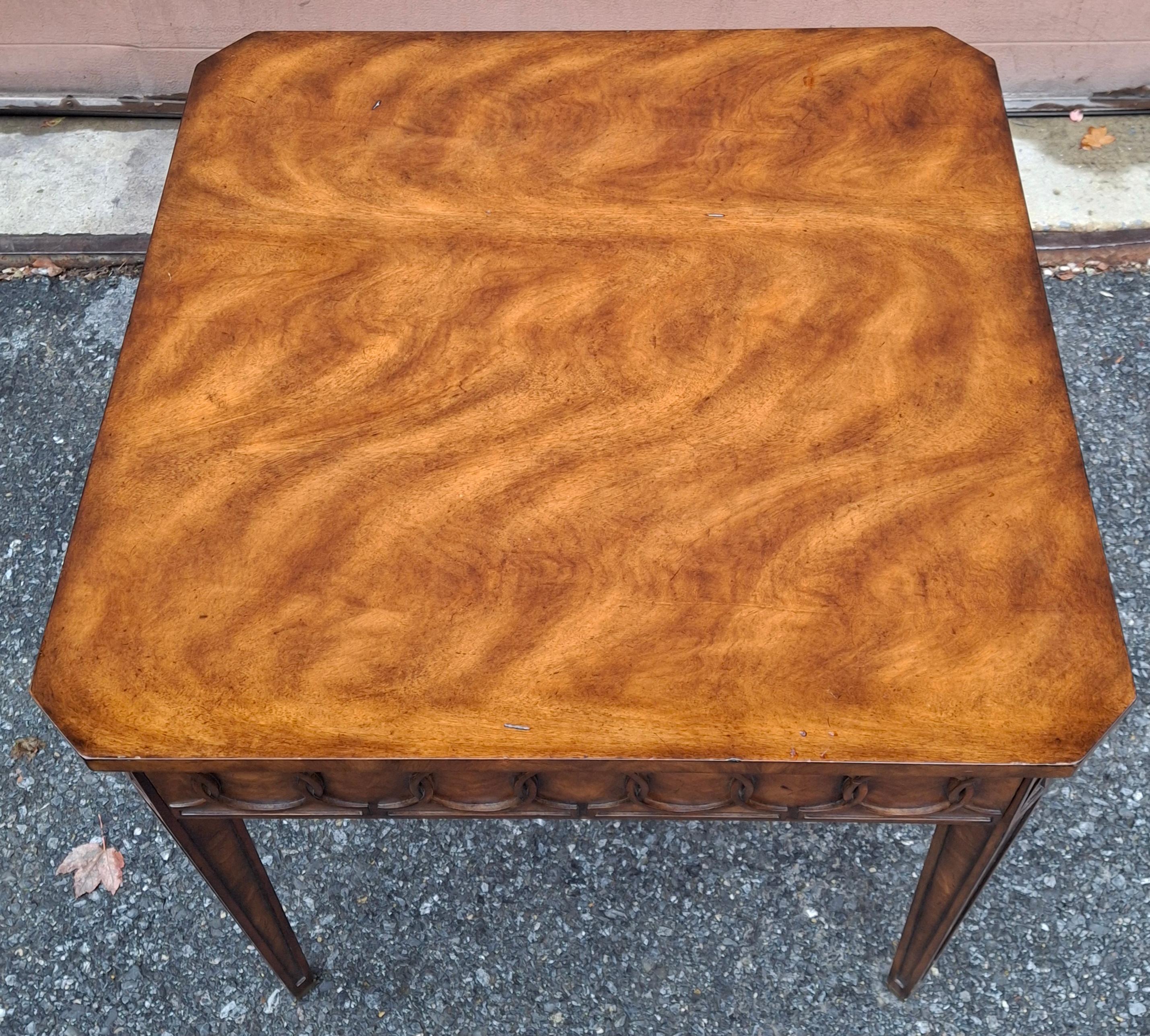 Theodore Alexander Georgian Style Fruitwood Single Drawer Side Table For Sale 5