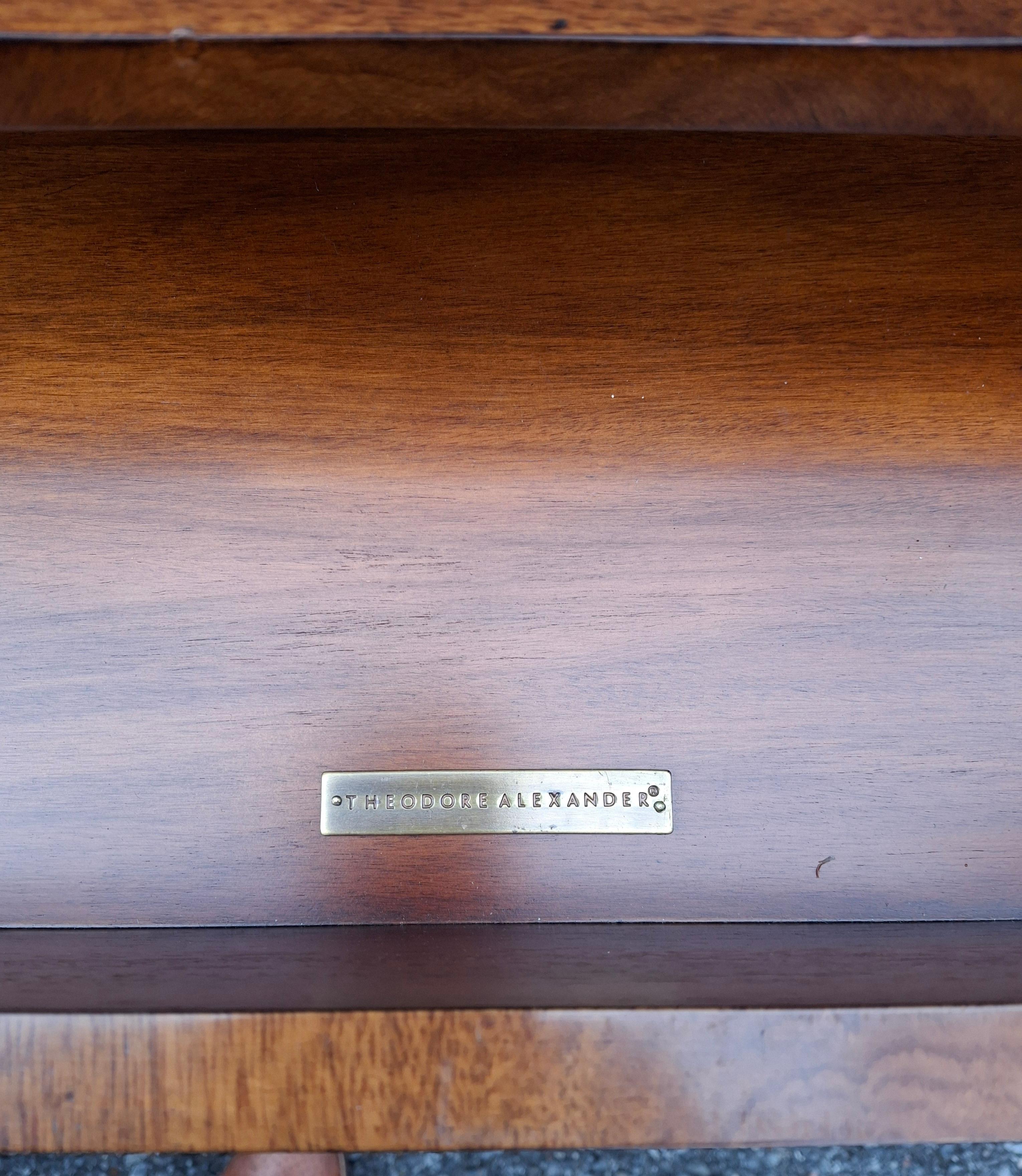 Theodore Alexander Georgian Style Fruitwood Single Drawer Side Table For Sale 6