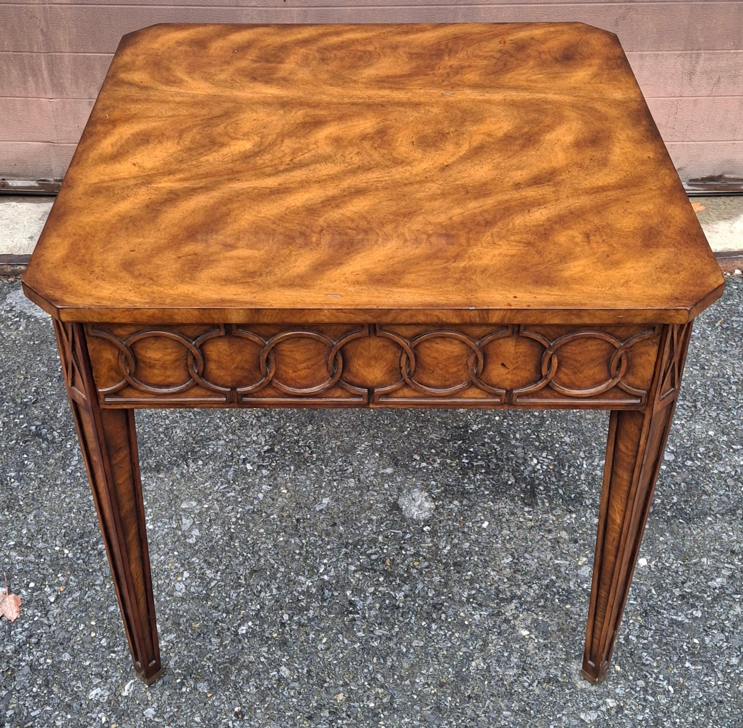 A Theodore Alexander Georgian Style Fruitwood Single Drawer Side Table.
Measures 28.25