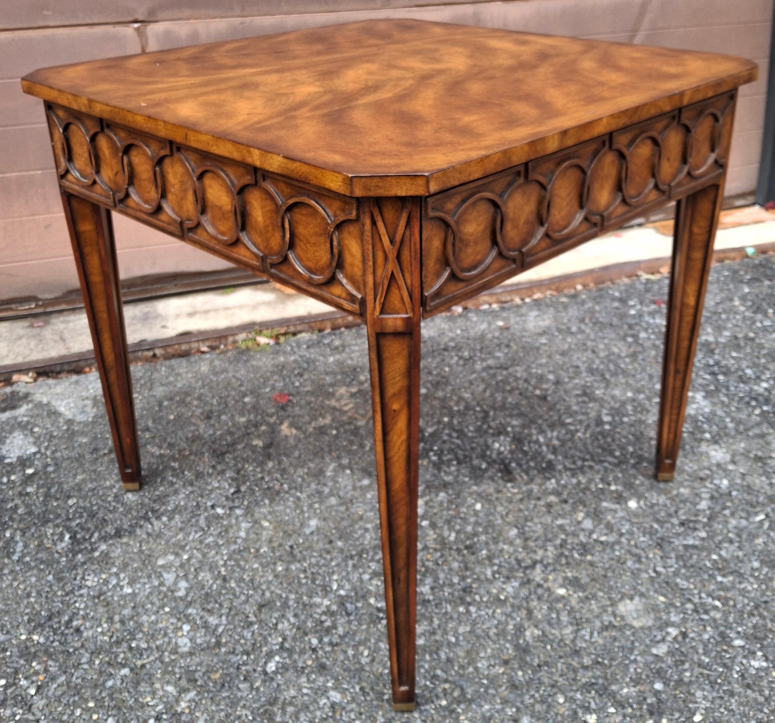 Theodore Alexander Georgian Style Fruitwood Single Drawer Side Table For Sale 1